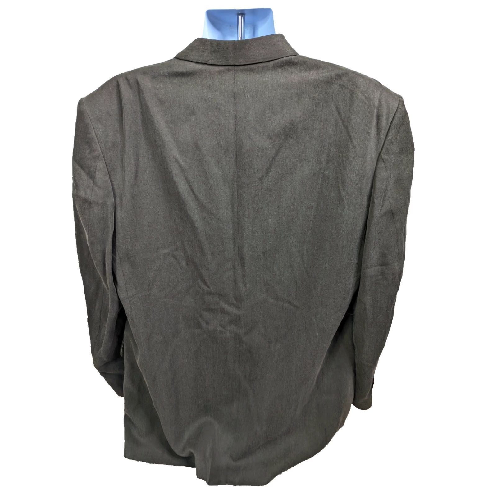 Oscar De La Renta Oscar De La Renta Blazer Jacket Men 44L Brown Tencel Fabric Notch Lapel 3 Button Single-Breasted Vintage Style Size 44R - 5 Thumbnail