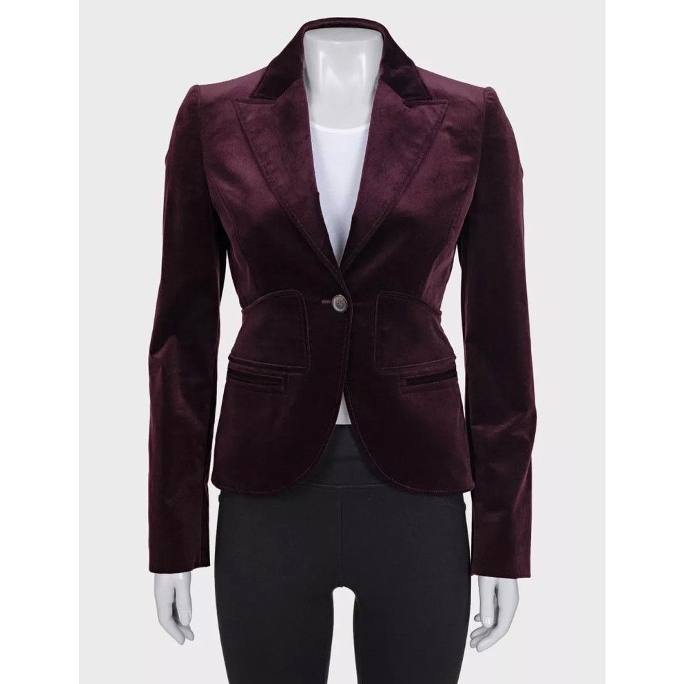 Gucci Gucci Purple Velvet Fitted Jacket - Italian Size 38/XS Size XS / US 0-2 / IT 36-38 - 1 Thumbnail