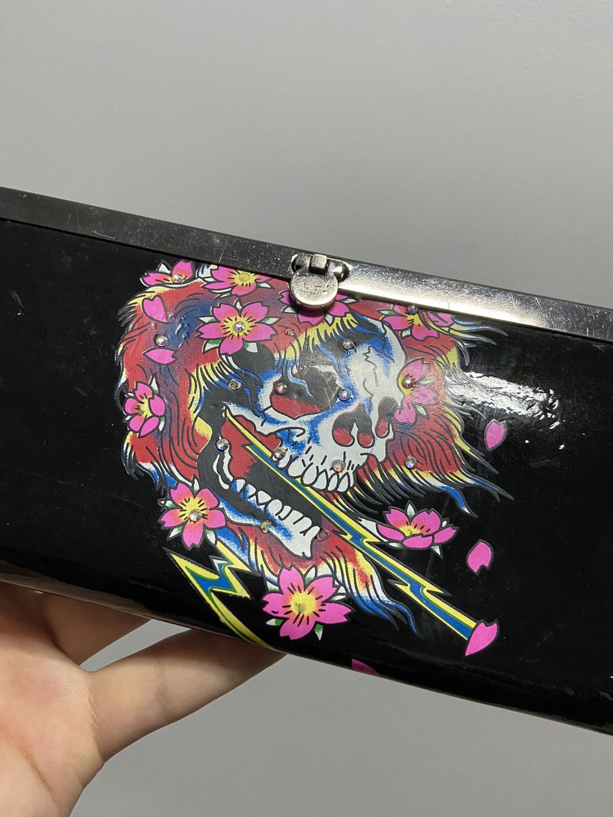 Ed Hardy × Vintage Ed Hardy Vintage Wallet Big Logo Print skull ☠️ flower Size ONE SIZE - 3 Thumbnail