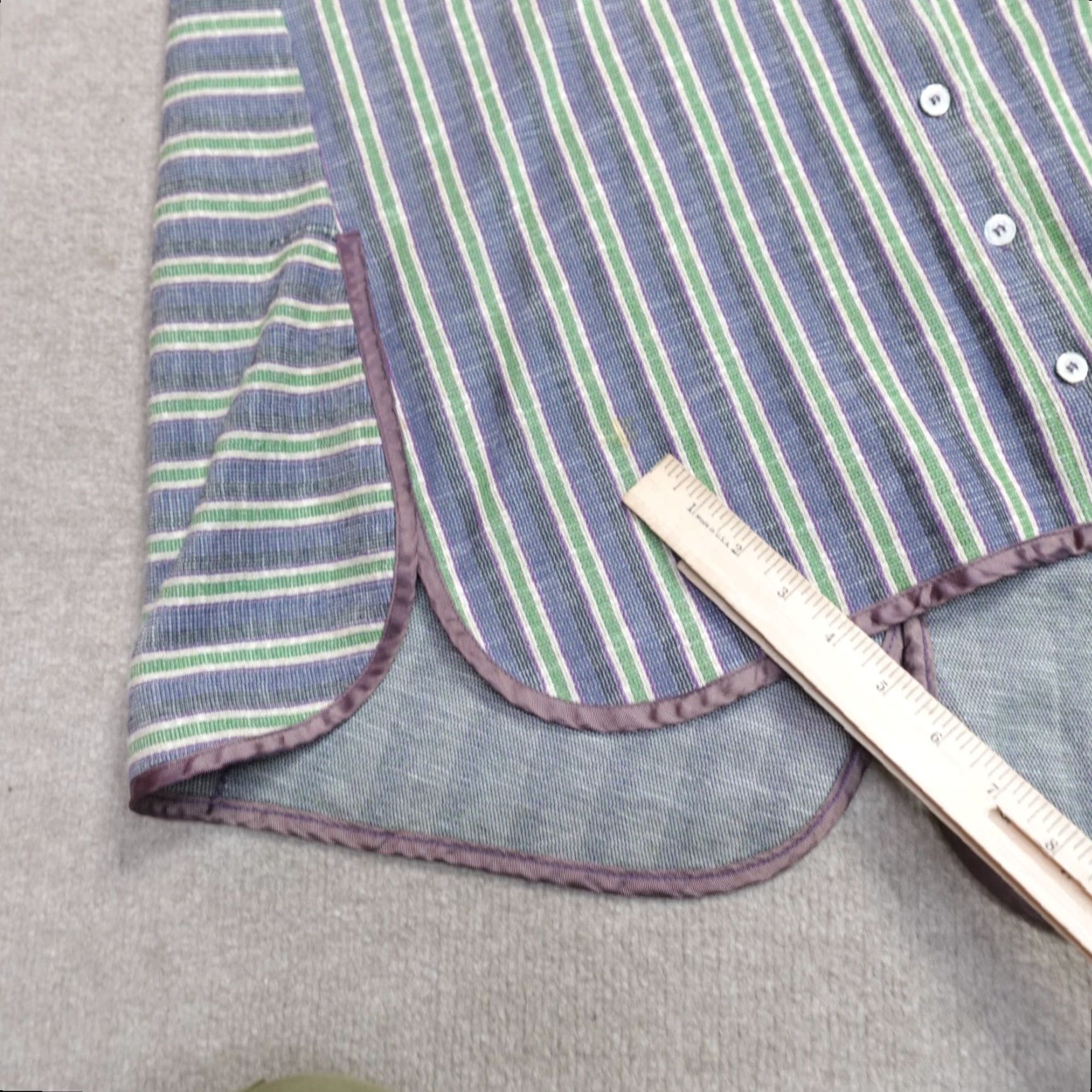 Vintage Atlein Sweater Cardigan Blue Striped 8 Long Sleeve Knit Cotton Blend Women's Made in France 8 Regular Women Size M / US 6-8 / IT 42-44 - 4 Thumbnail