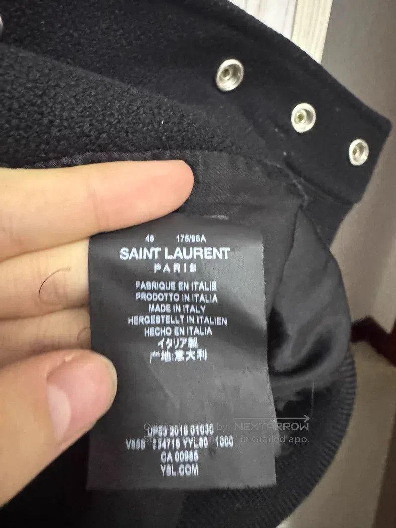 Saint Laurent Paris Saint Laurent Paris Black and White Leather Trim Wool Base Size US M / EU 48-50 / 2 - 6 Thumbnail