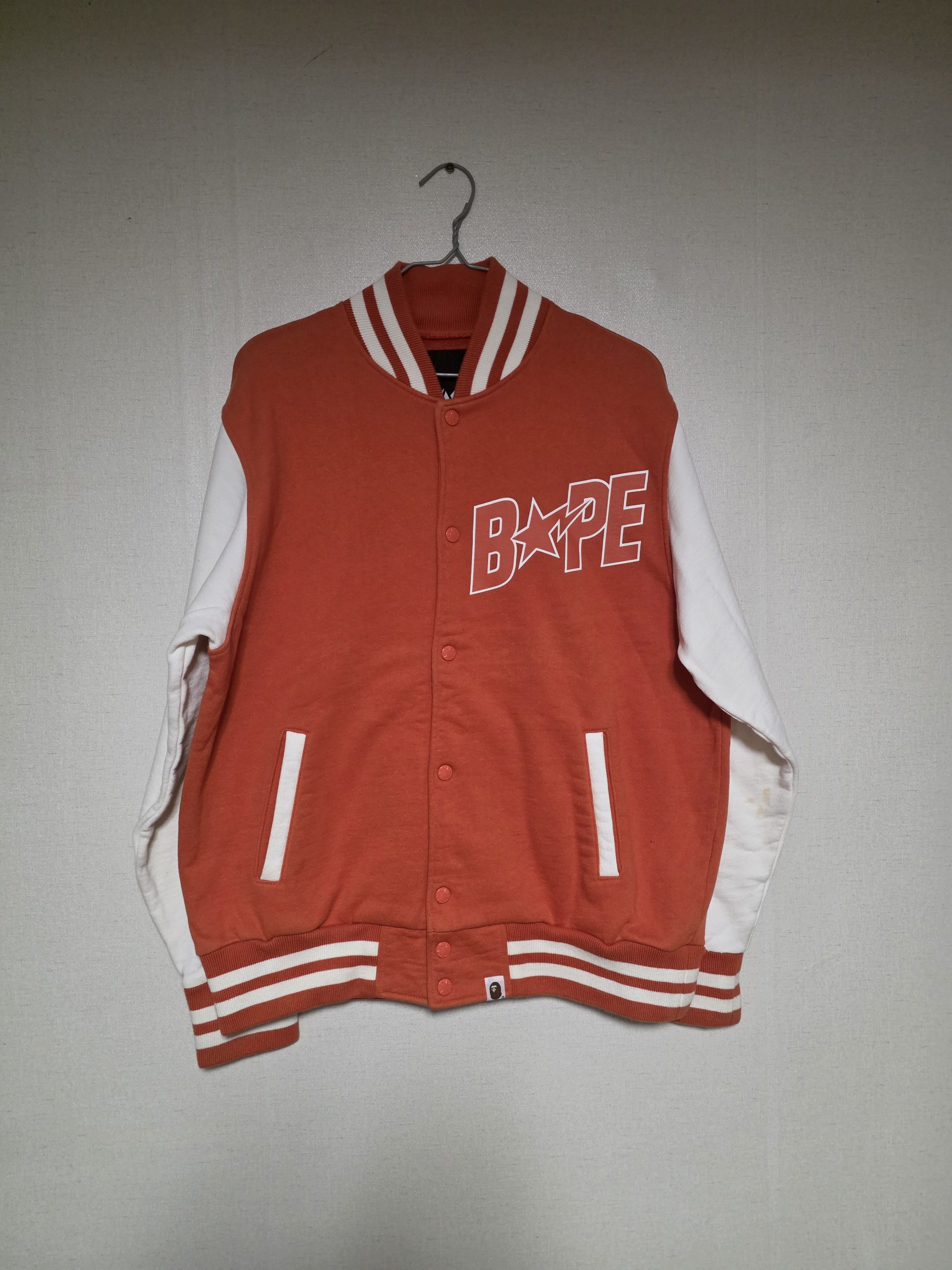 Bape BAPE OG Bapestar Varsity Jacket (Orange) - Rare Nigo Era Size US M / EU 48-50 / 2 - 1 Thumbnail