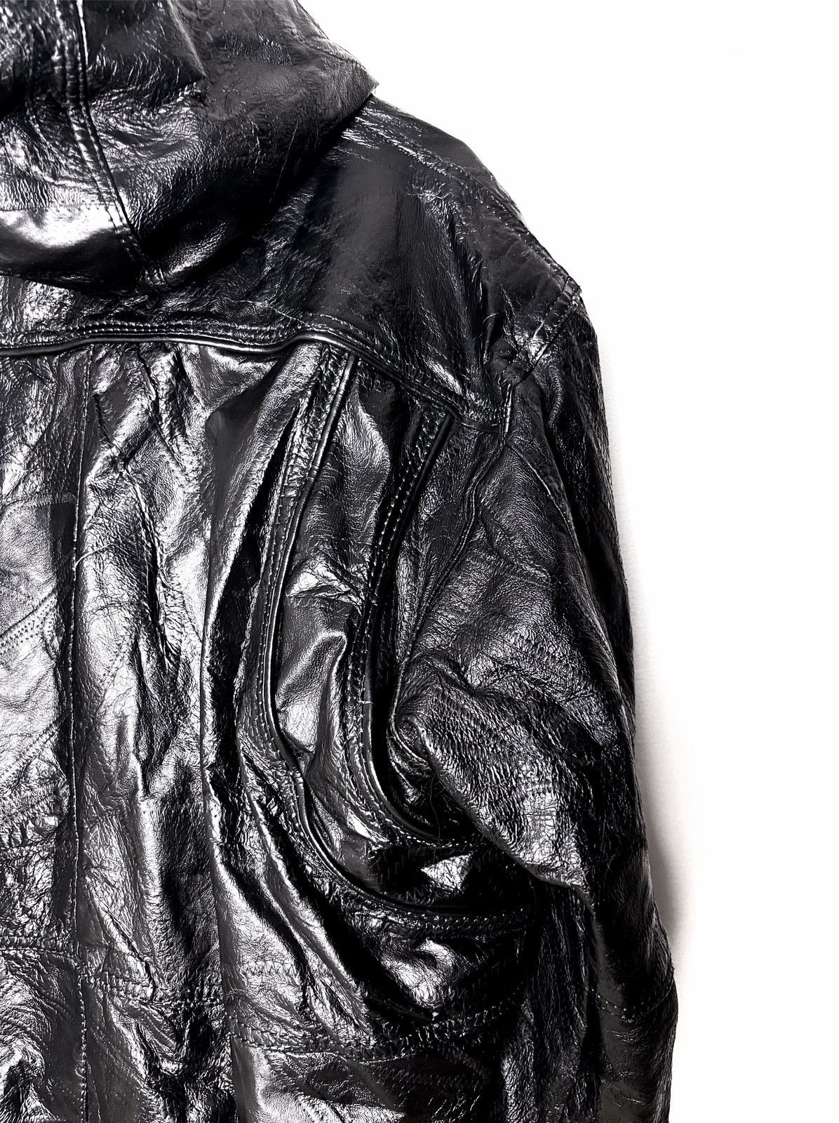 Genuine Leather Navarre Leather Company Hooded Patchwork Leather Jacket Size US XL / EU 56 / 4 - 8 Thumbnail