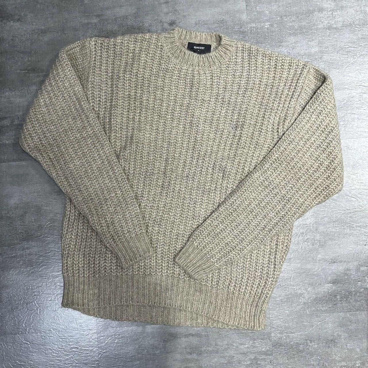 Represent Clo. Represent Heavy Rib Sweater - Wheat Size US XL / EU 56 / 4 - 1 Thumbnail