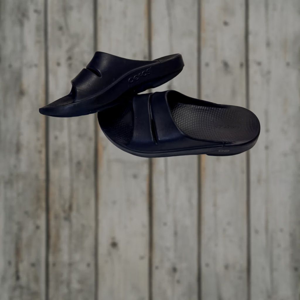 Vintage OOFOS Ooahh Men Slide Recovery Comfort Sport Sandal Navy Blue Womens 11 Size 9 US Navy Blue Size US 9 / IT 39 - 1 Thumbnail