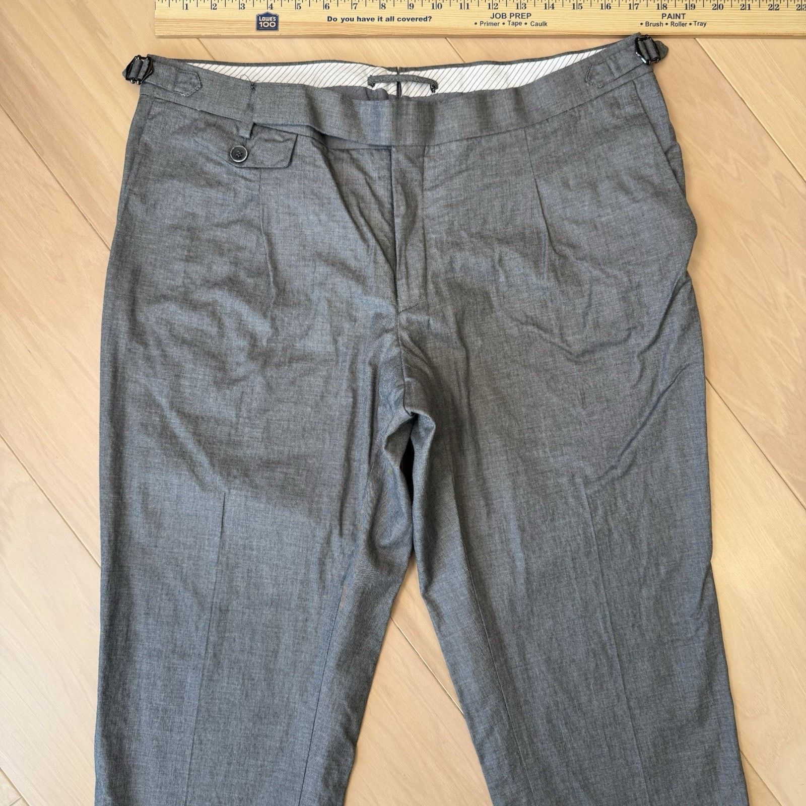 Suitsupply Suit Supply Dress Pants 35 Gray Pleated Made in Italy Size US 35 - 3 Thumbnail