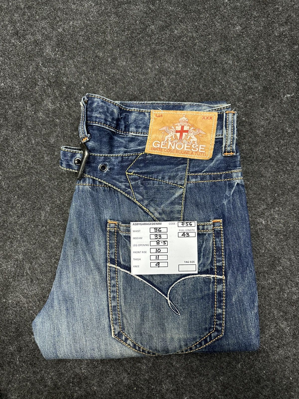 Japanese Brand Genoese Designer Blue Washed Faded Denim 36x33 F56 Size US 36 / EU 52 - 15 Thumbnail