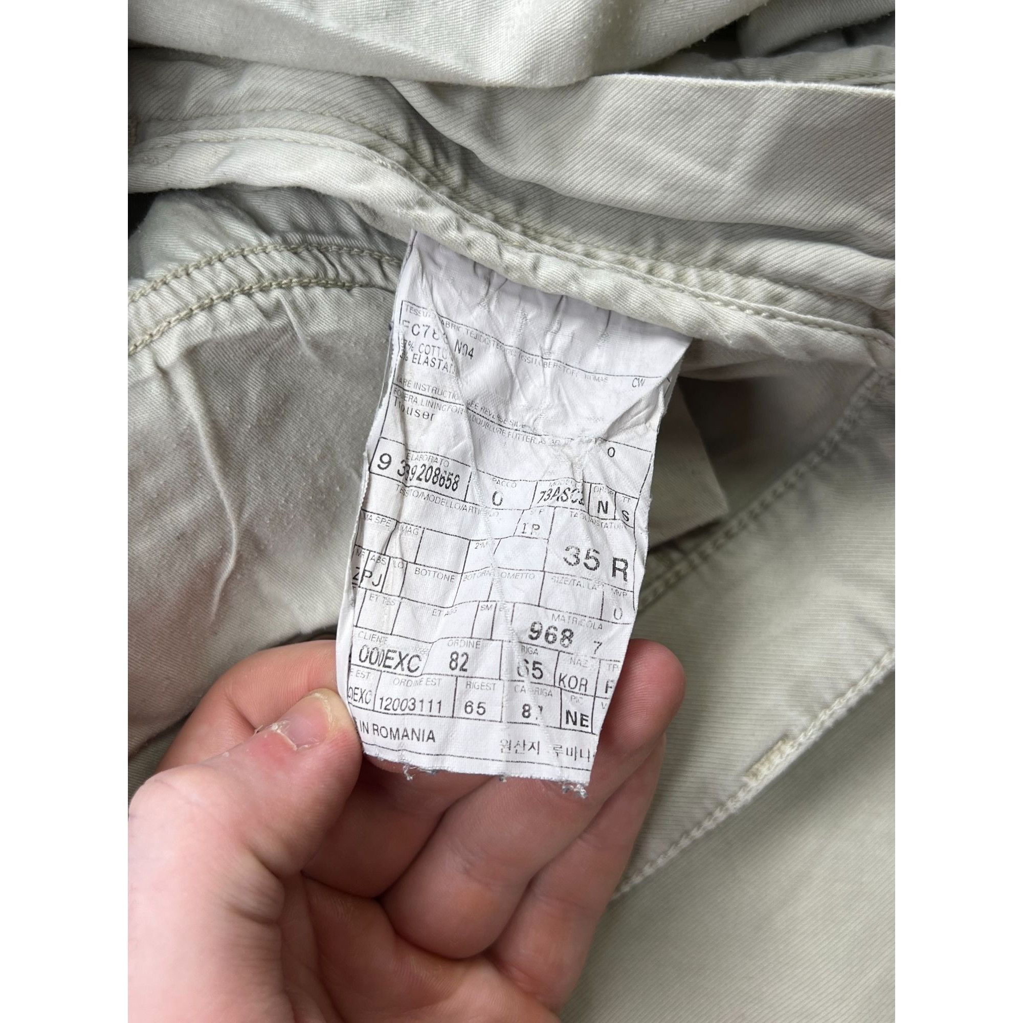 Z Zegna ZZegna Beige Cotton Pants (Y0948) Size US 35 - 13 Thumbnail