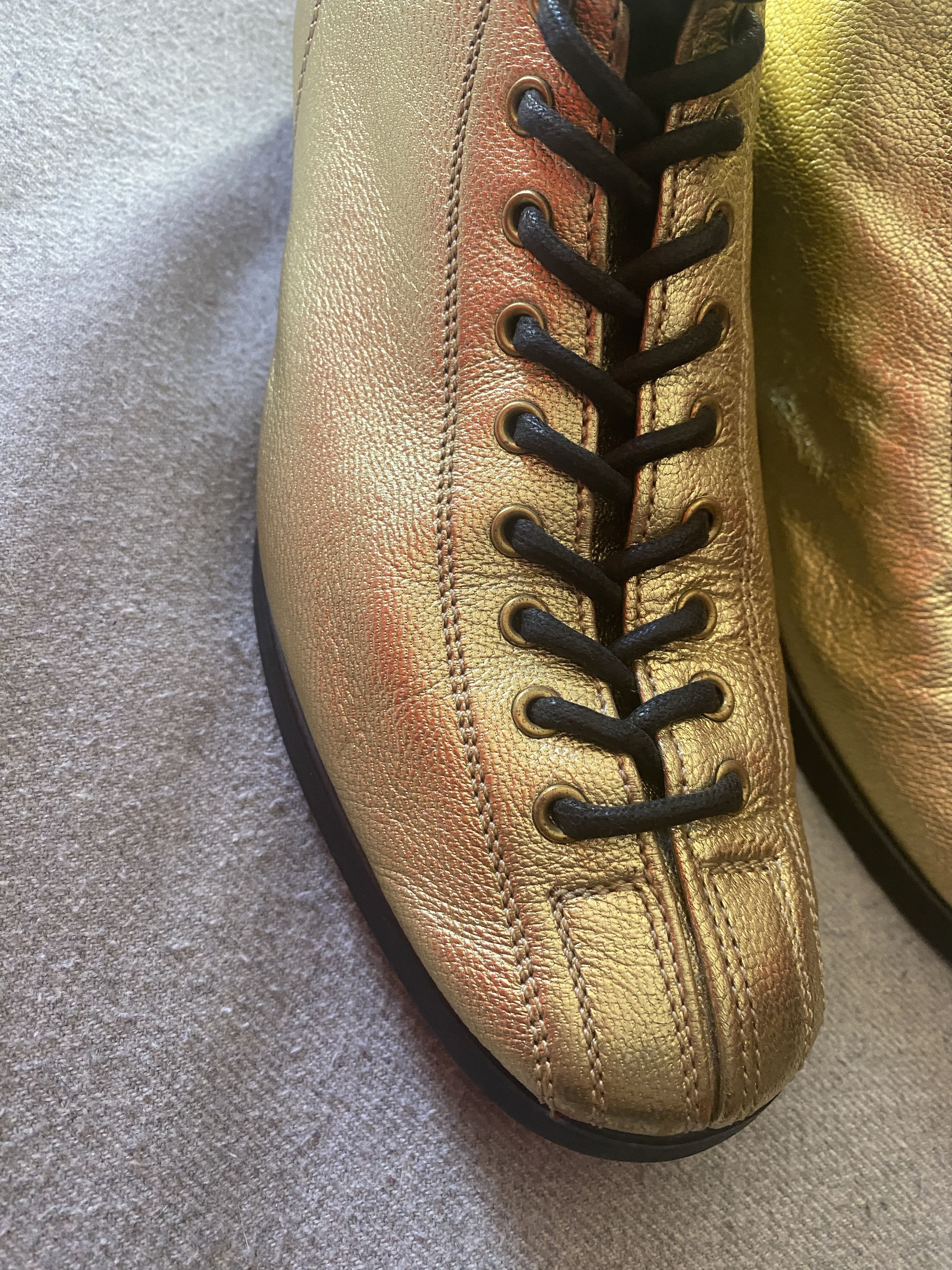 Yohji Yamamoto Yohji Yamamoto Gold Leather Boots Size US 7 / IT 37 - 7 Thumbnail