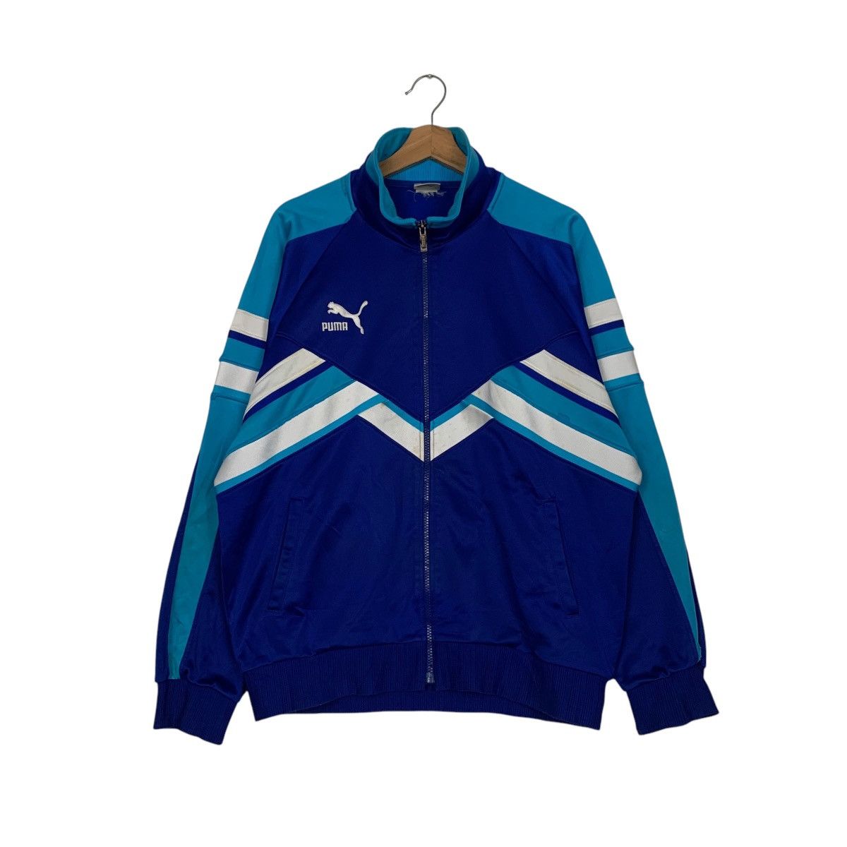 Puma Vintage 90s PUMA x HIT UNION Chevron Track Jacket #2708-C122 Size US L / EU 52-54 / 3 - 1 Thumbnail