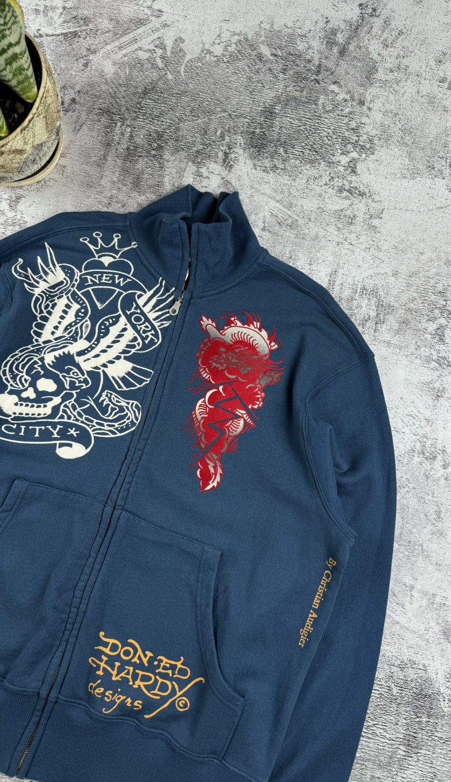 Ed Hardy Ed Hardy Y2K Sweatshirt Zip Bomber Hoodie Pullovover Size US XL / EU 56 / 4 - 12 Thumbnail