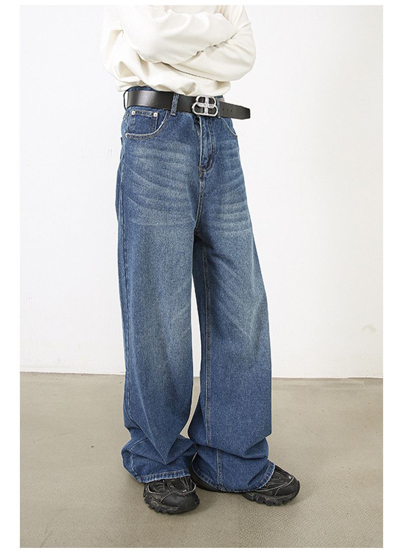 Jean men's Japanese retro loose straight jeans Size US 32 / EU 48 - 2 Thumbnail