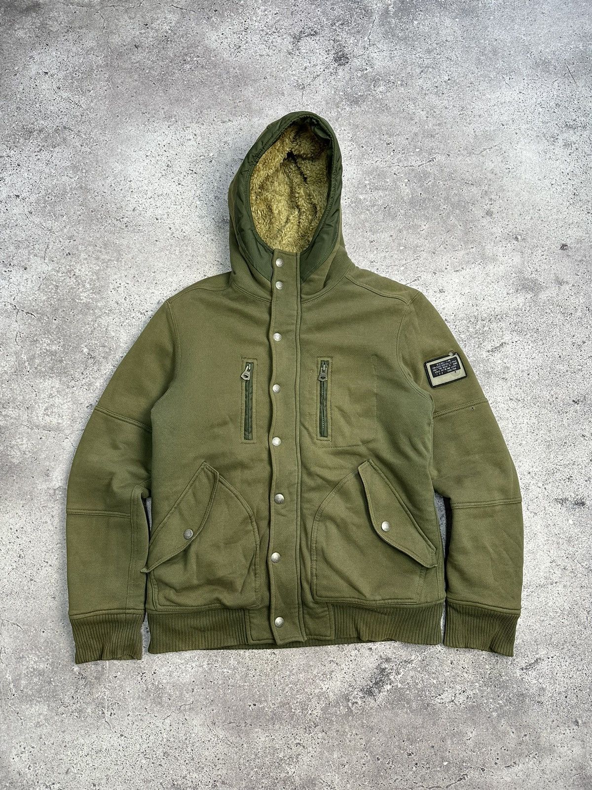 Diesel Vintage Diesel Y2K Archival Jacket Khaki Hooded Sherpa Faded Size US L / EU 52-54 / 3 - 2 Thumbnail