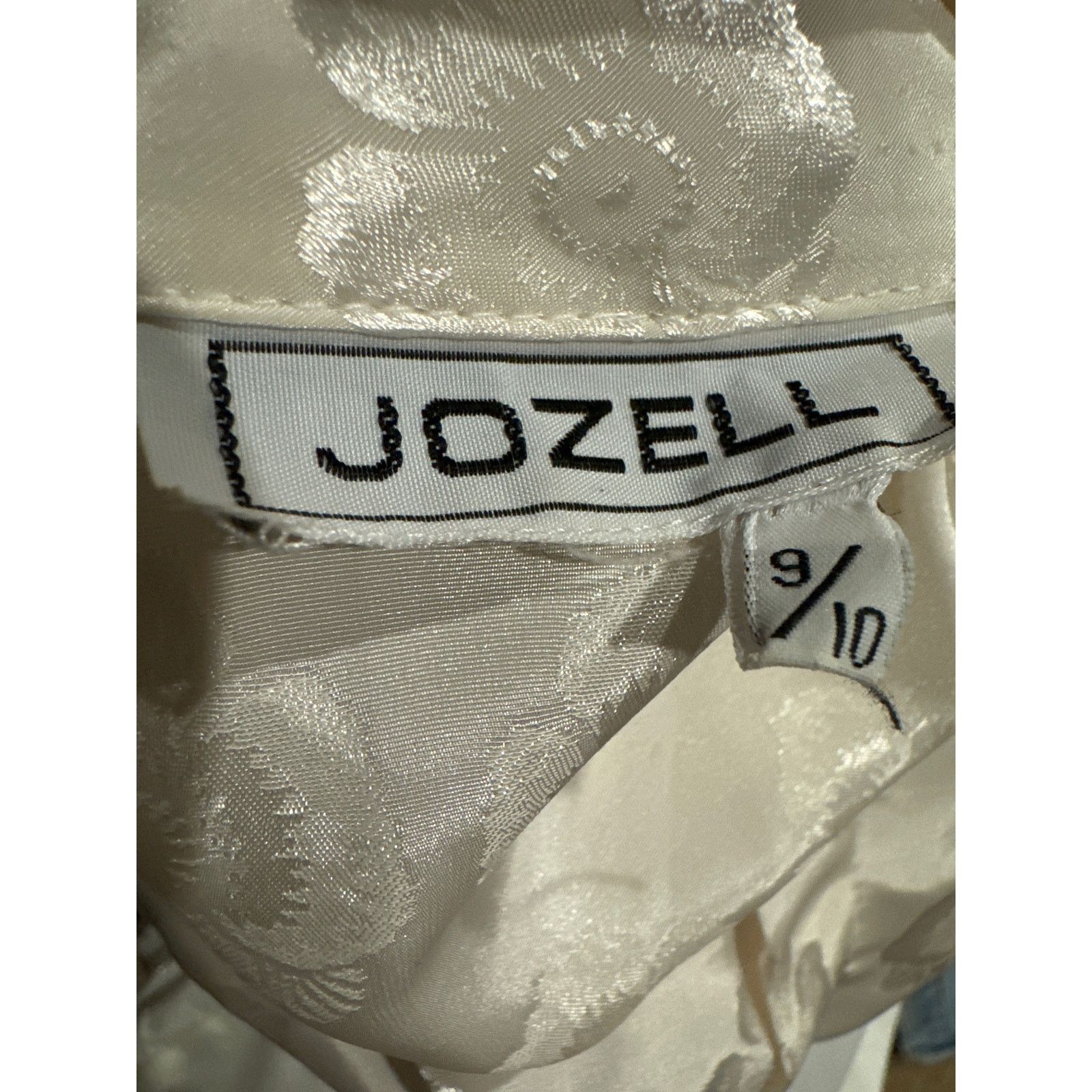 Vintage Vtg JOZELL Puff Sleeve cream print blouse necktie 9/10 Size M / US 6-8 / IT 42-44 - 12 Thumbnail