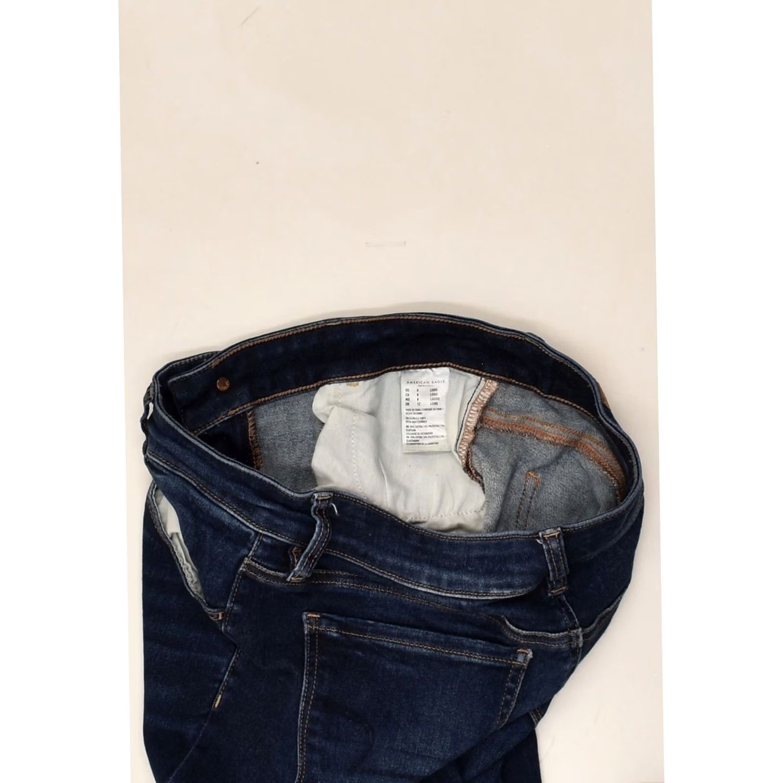 Vintage AMERICAN EAGLE Womens Skinny Jeans Medium Blue US 8 W30 L30 Distressed Size 32" / US 10 / IT 46 - 3 Thumbnail