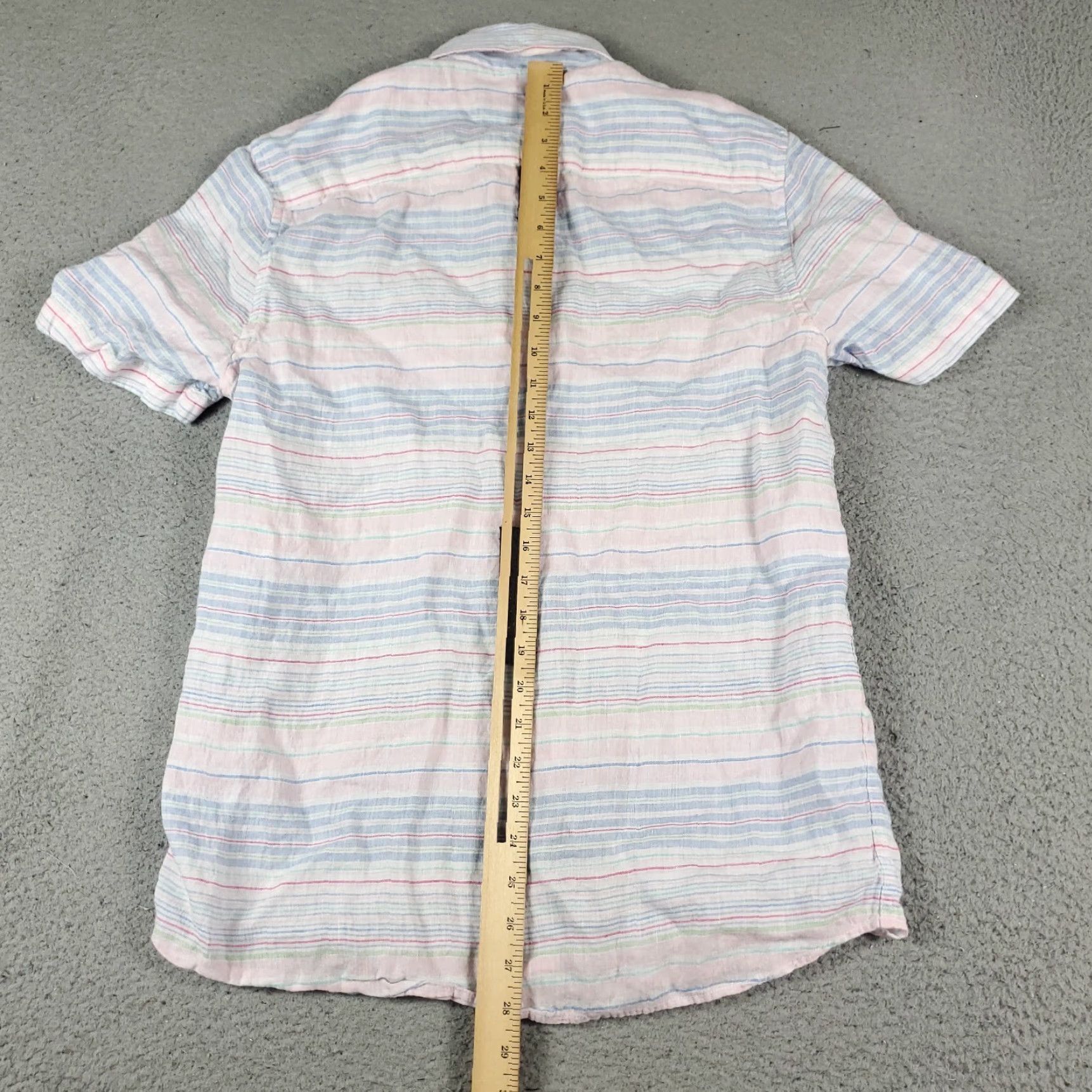 Vineyard Vines VINEYARD VINES Shirt Button-Up Collared Blue Red Striped Linen Short Sleeve Mens Small Size US S / EU 44-46 / 1 - 3 Thumbnail