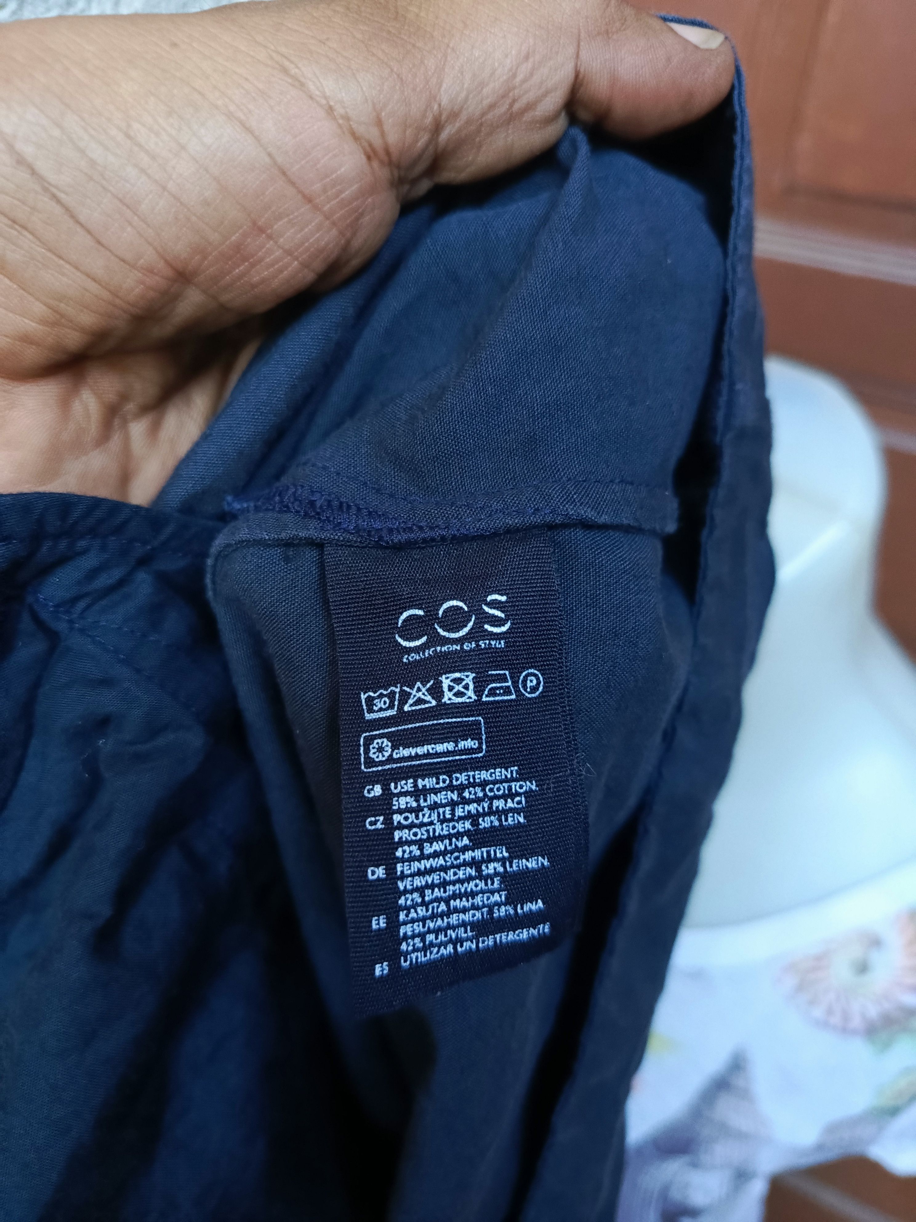 Cos COS Wrap Dress Minimalist Navy Blue Clean Design Size S / US 4 / IT 40 - 8 Thumbnail