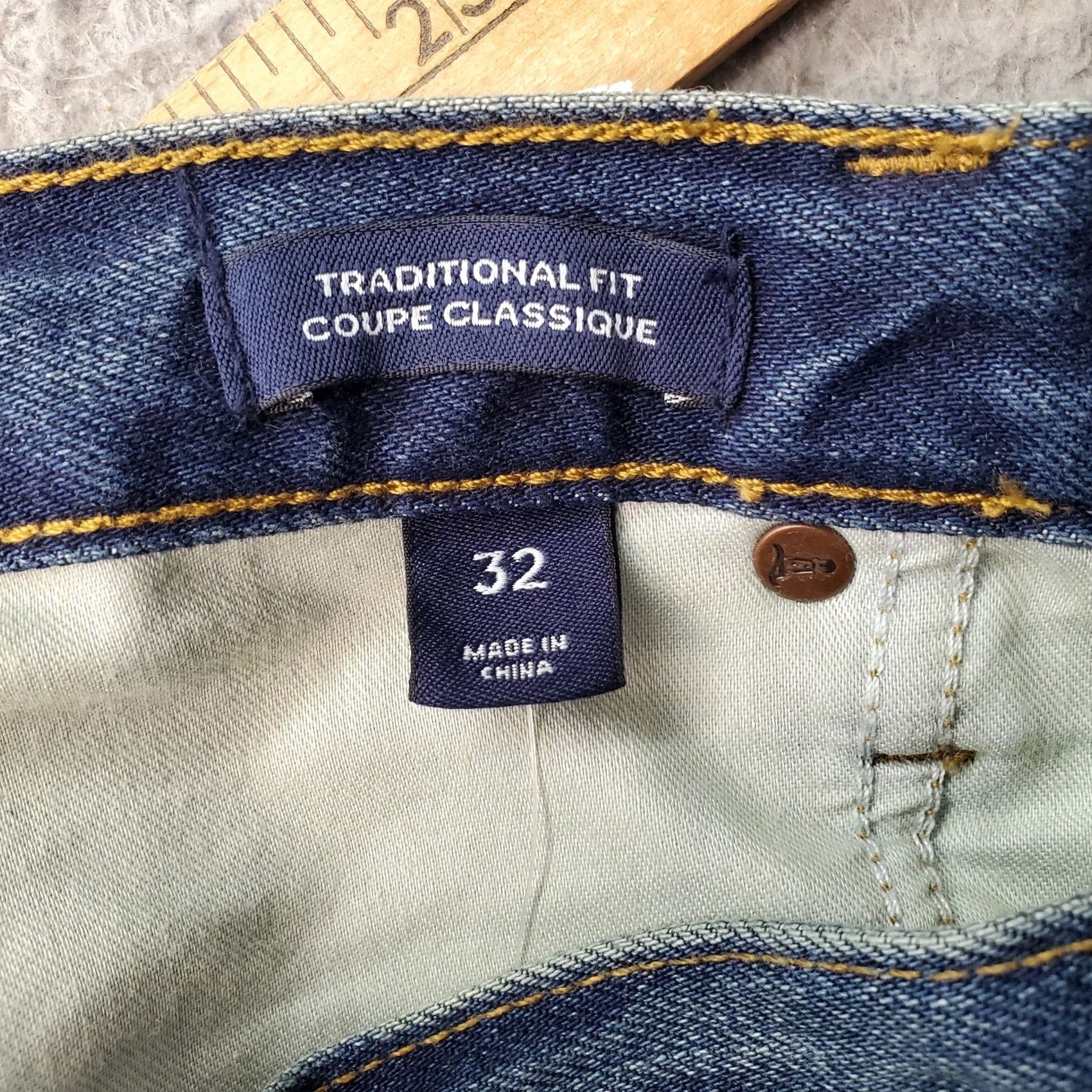 Lands' End Lands' End Mens Jeans 32 Blue Denim Traditional Fit Square Rigger 5-Pocket Regular Inseam 25.75" Inseam 25.75" Vintage No Size US 32 / EU 48 - 7 Thumbnail
