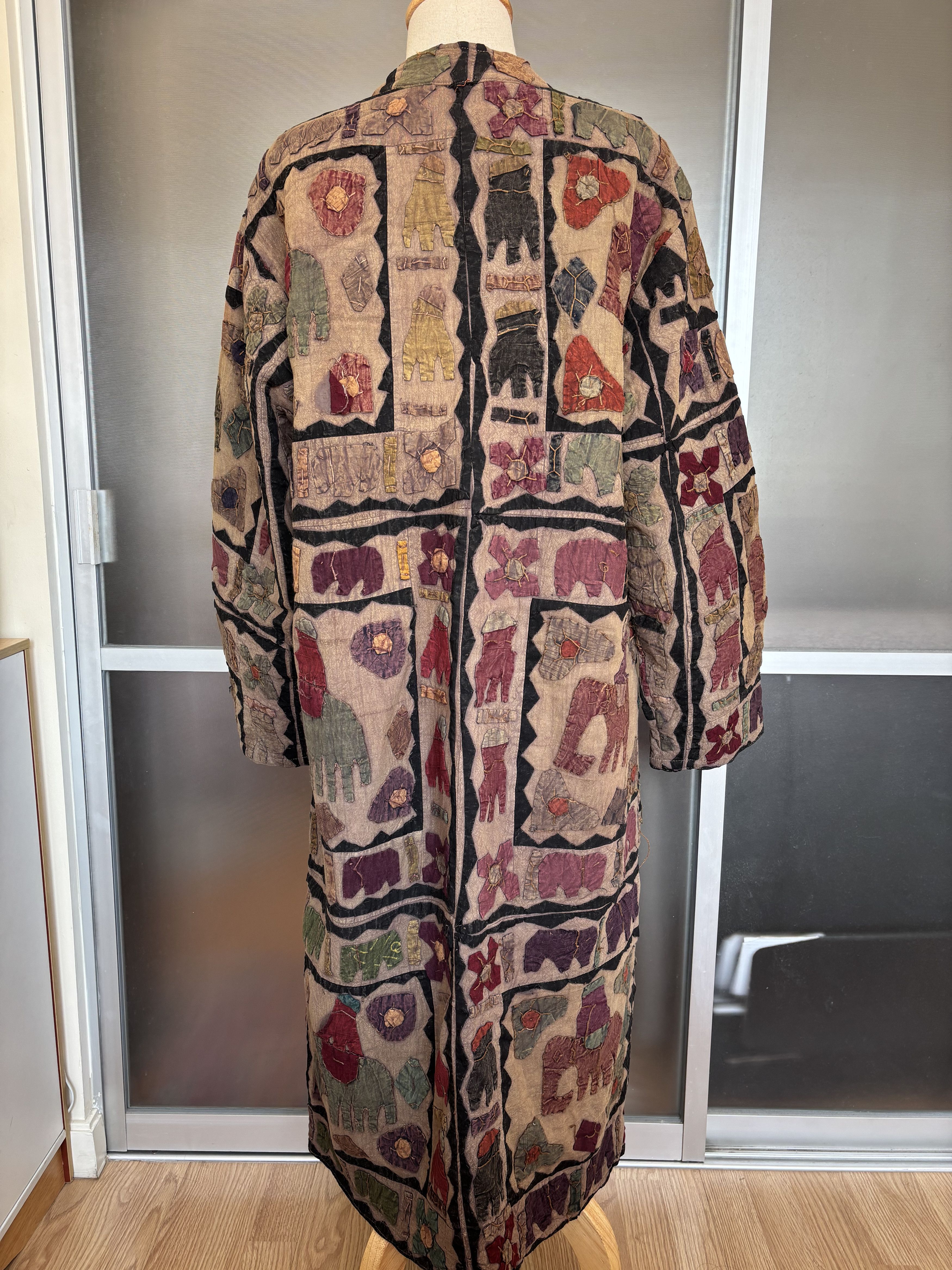 Handmade Vintage Indian Patchwork Handmade Long Winter Women Dress Size S / US 4 / IT 40 - 8 Thumbnail