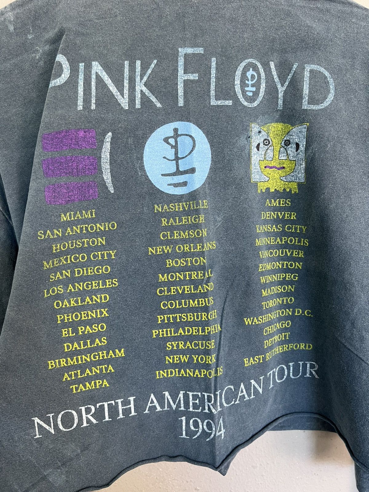 Band Tees PINK FLOYD Tour Blue Faded Long Sleeve Crop Tops Size XL / US 12-14 / IT 48-50 - 5 Thumbnail