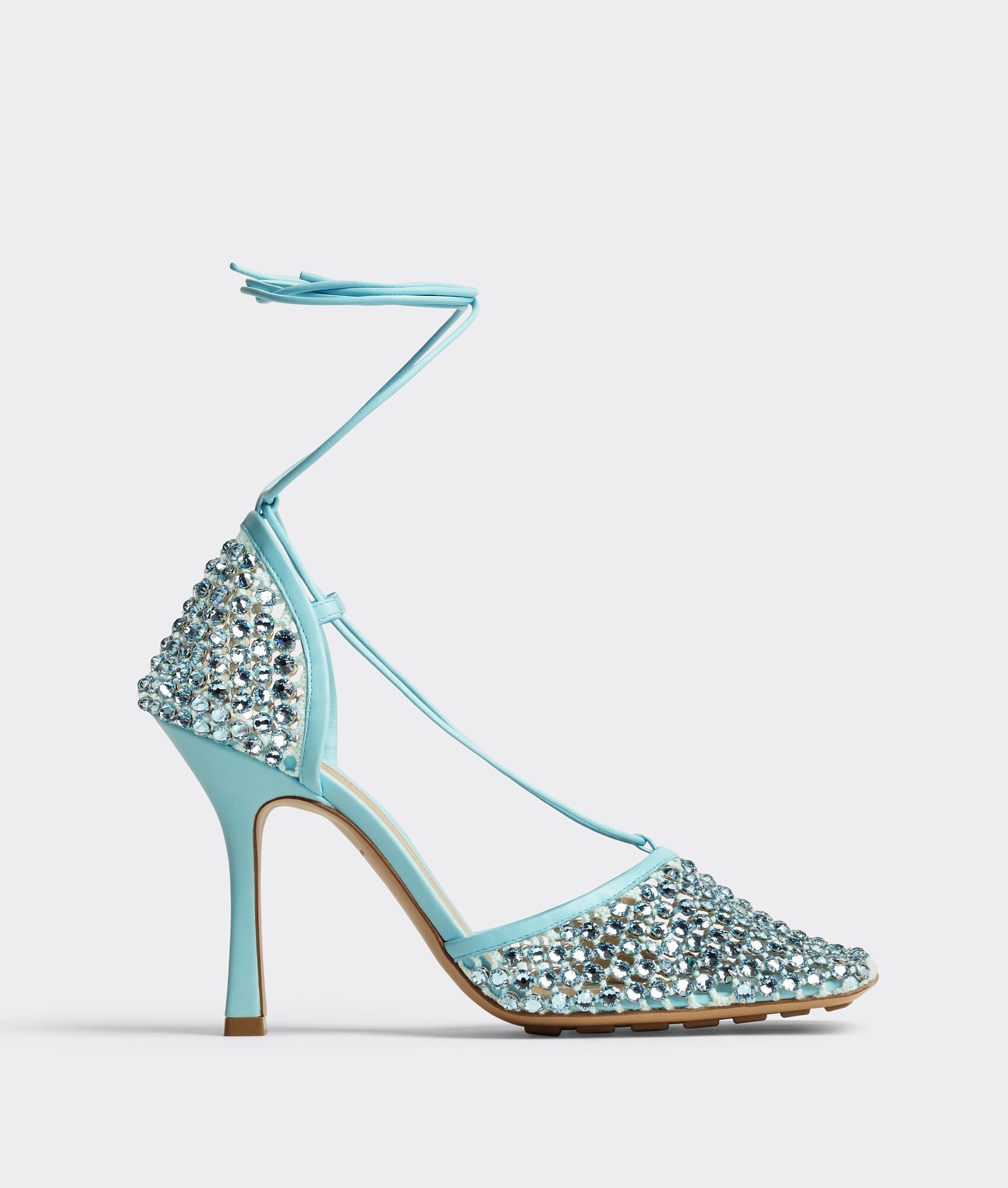 o1n1vont0924 Stretch Sandal Fabric Leather in Light Blue
