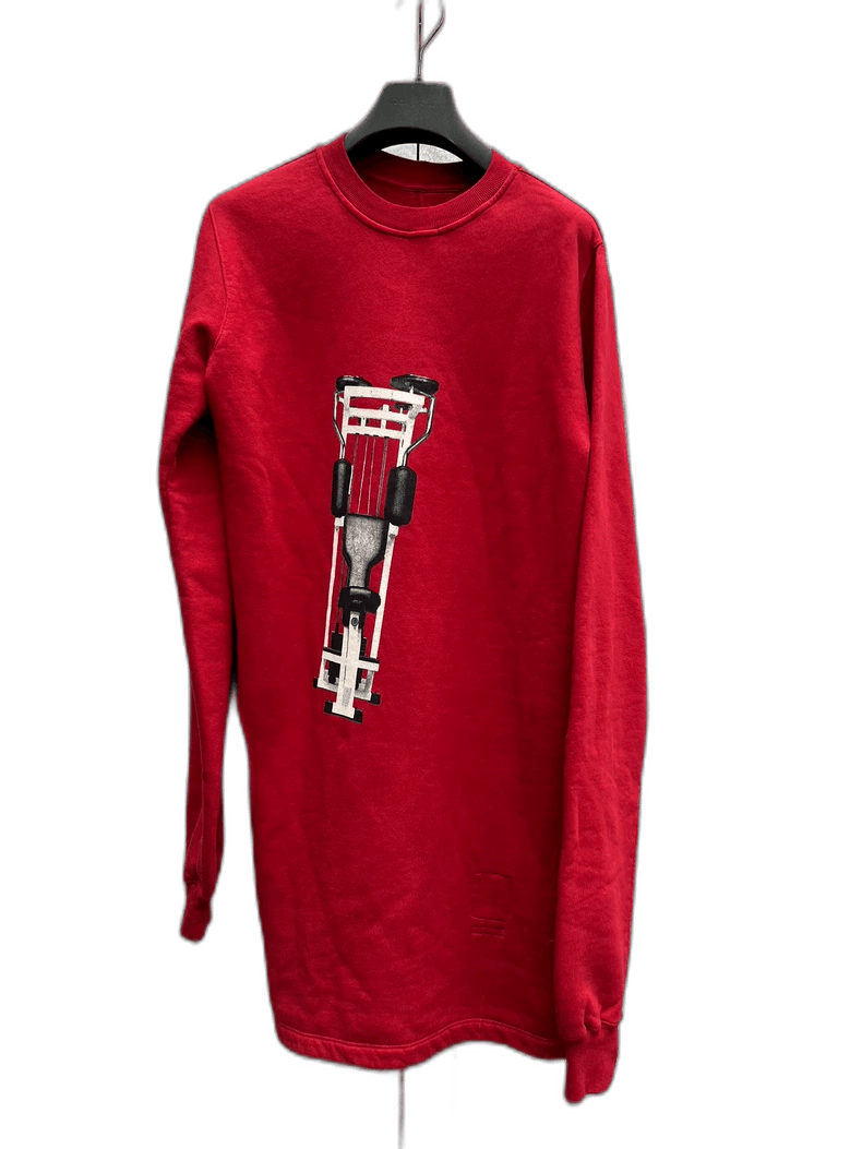 Rick Owens Rick Owens Red Subhuman Sweatshirt with Holes Size US S / EU 44-46 / 1 - 1 Thumbnail