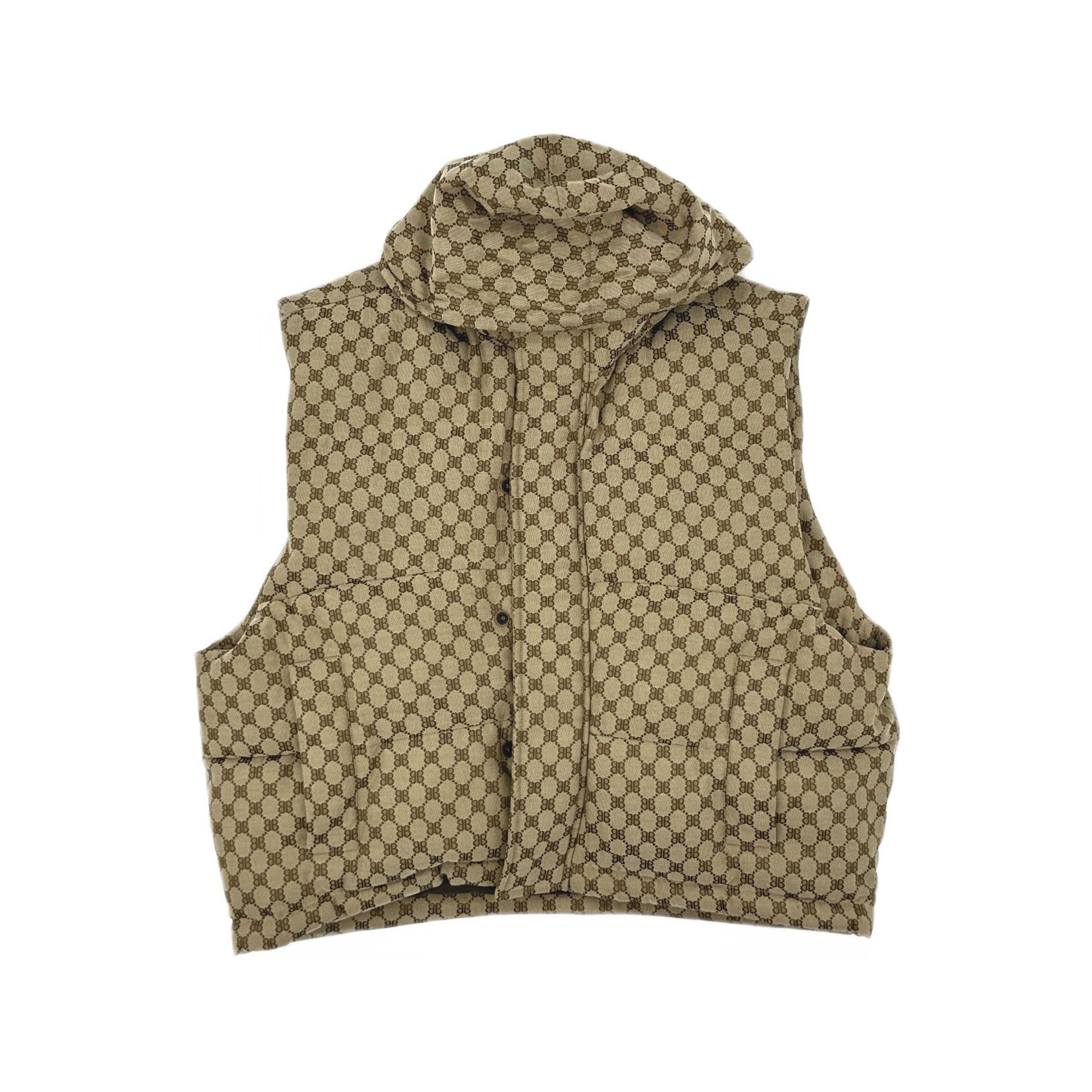 Balenciaga Balenciaga x Gucci Monogram Hooded Vest Size 36 Size XS / US 0-2 / IT 36-38 - 1 Thumbnail