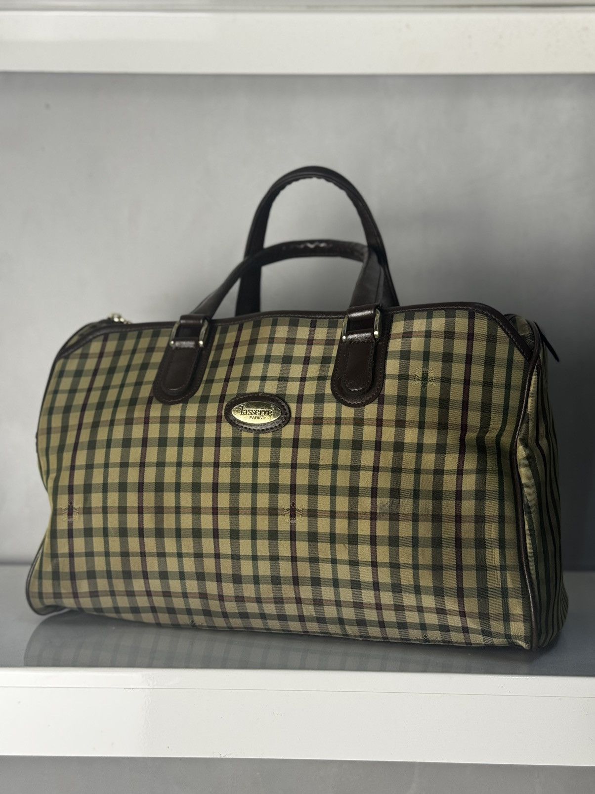 Japanese Brand Lasserre Paris Checkered Tote Bag Size ONE SIZE - 1 Thumbnail