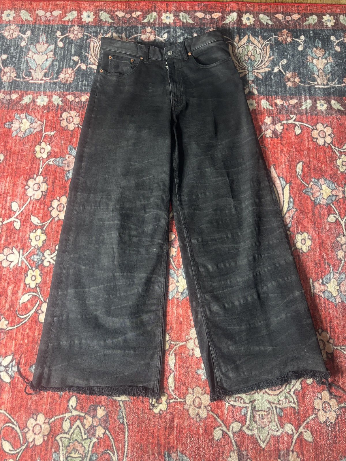 Maison Margiela MM6 Maison Margiela Black Washed Denim Jeans Wide Leg 2023 Size US 30 / EU 46 - 2 Thumbnail