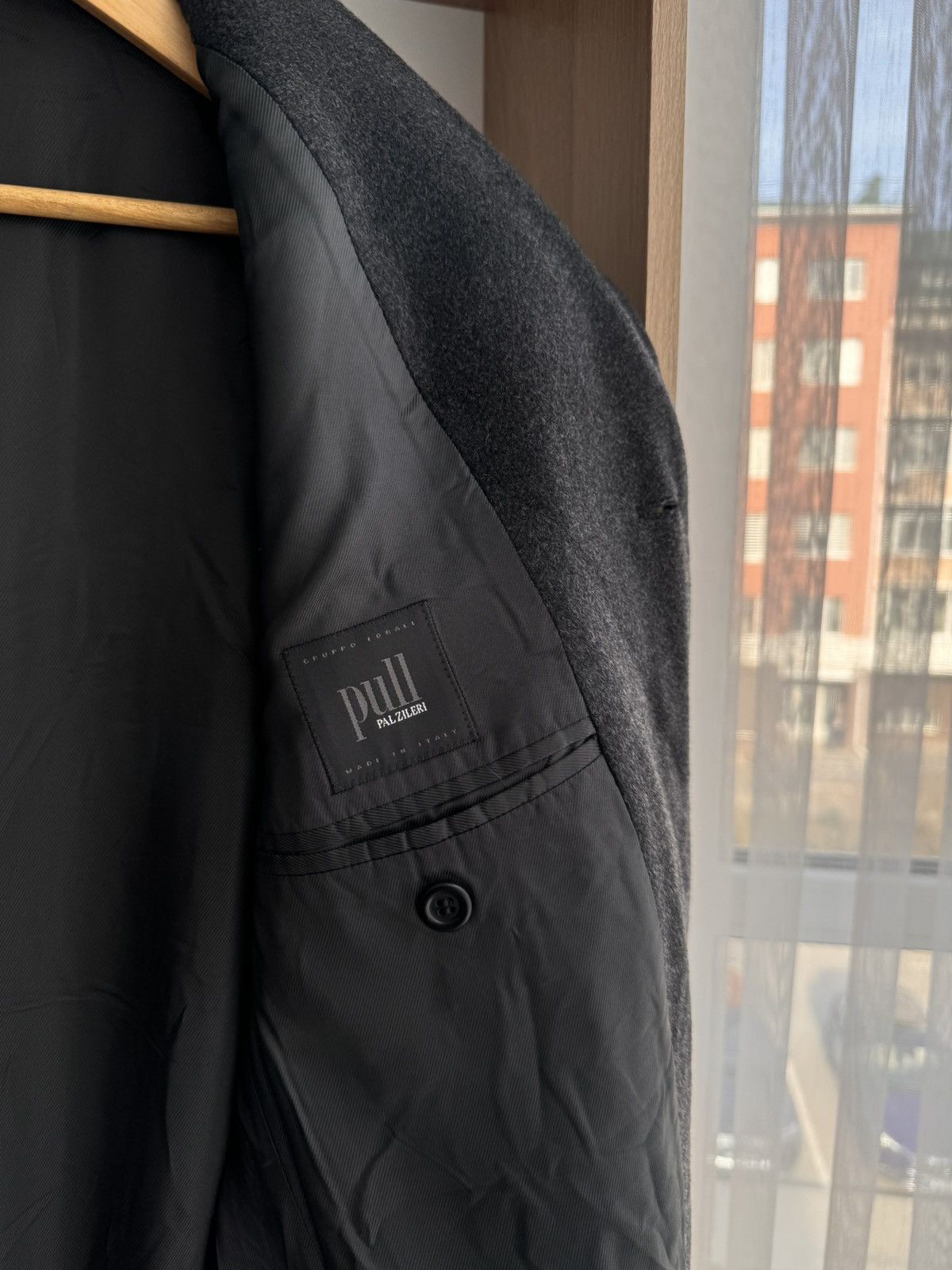 Pal Zileri × Vintage Vintage Pal Zirelli Pull Gruppo Forall Dark Grey Wool Coat Size US L / EU 52-54 / 3 - 12 Thumbnail