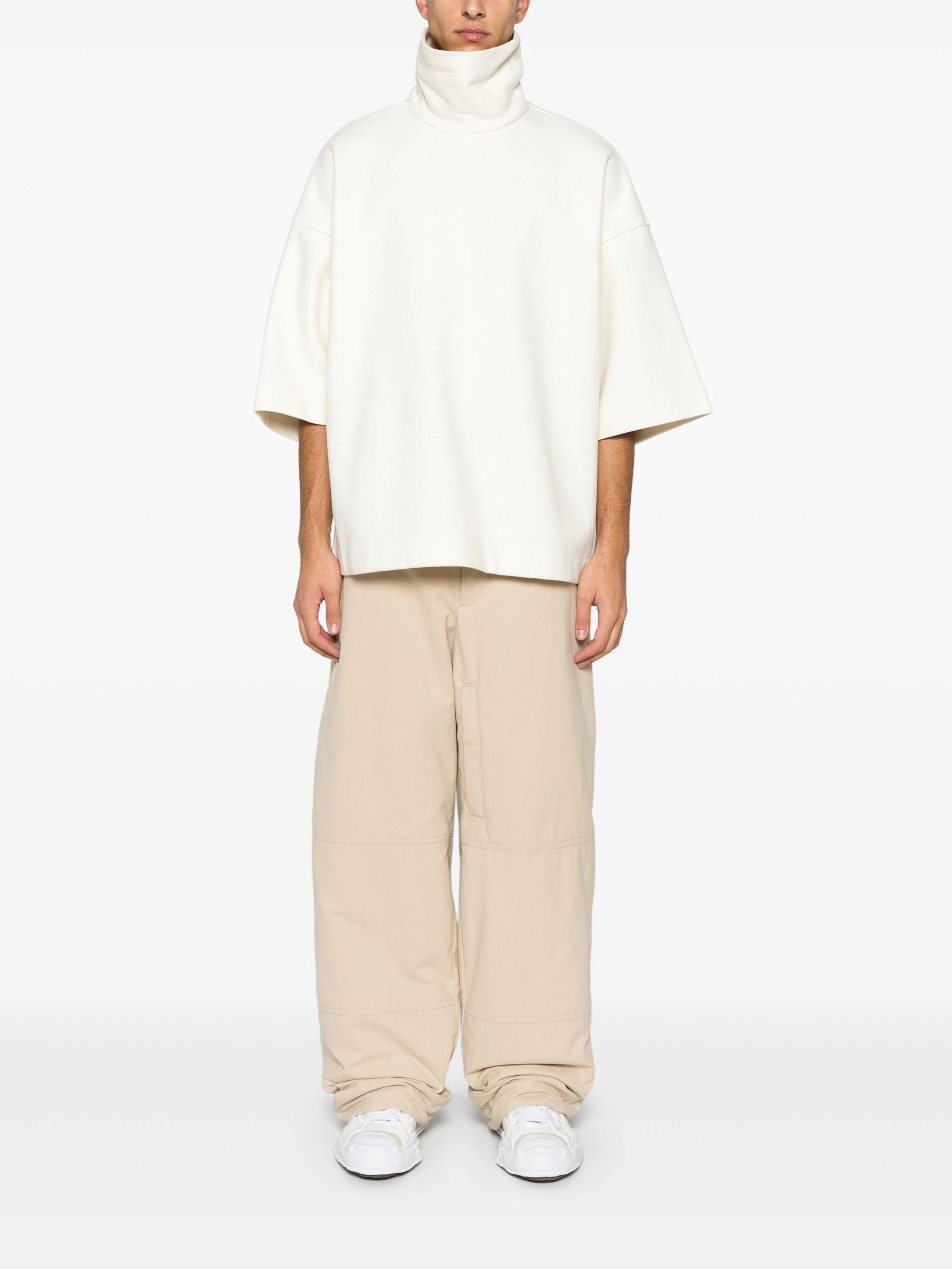 Fear of God o1s22i1n1024 Oversized High-Neck T Shirt in White Size US L / EU 52-54 / 3 - 2 Thumbnail