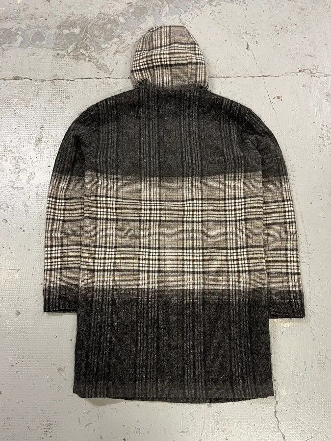 Daniele Alessandrini Daniele Alessandrini Tartan Gradient Grey Long Coat Size US M / EU 48-50 / 2 - 7 Thumbnail