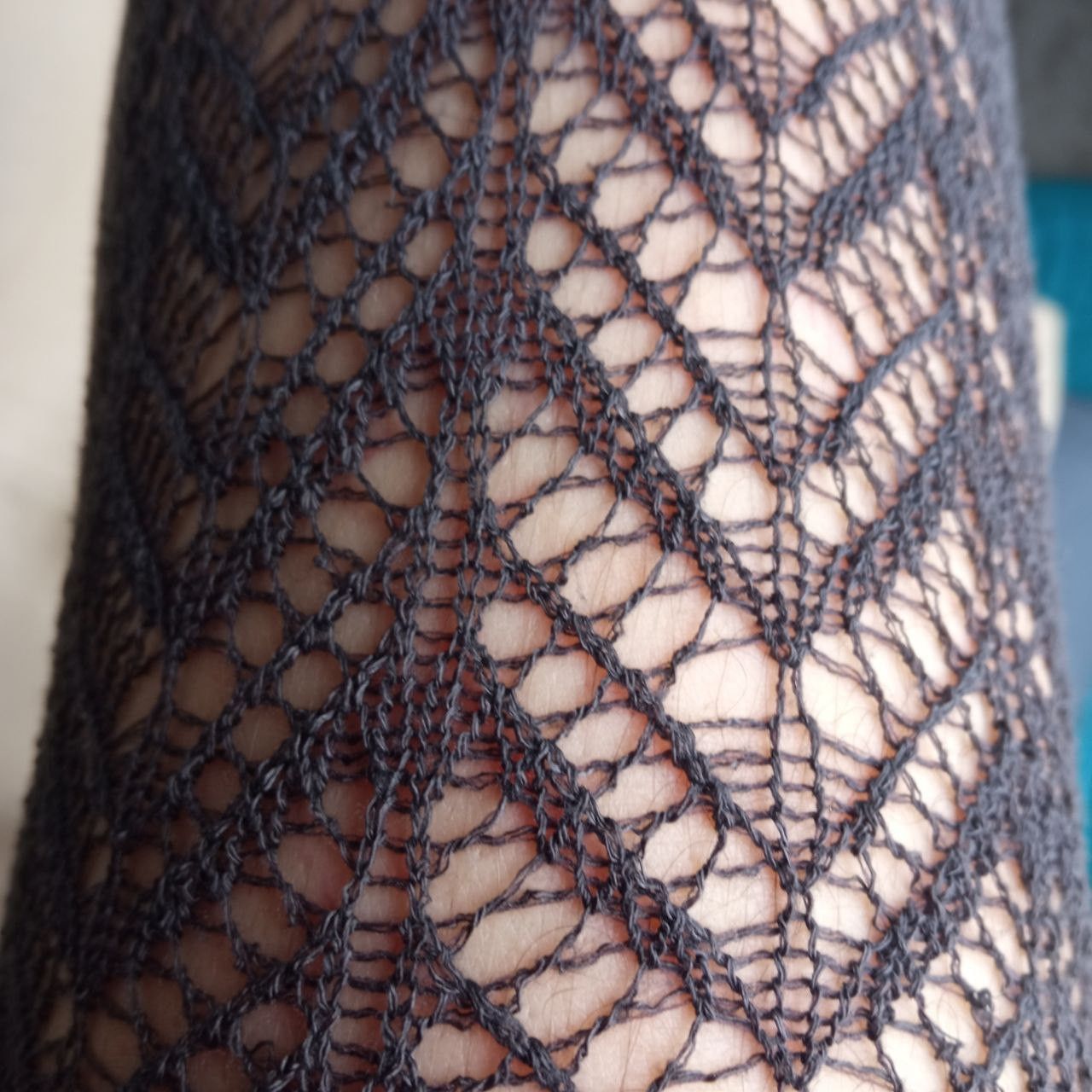 Other Lace Knitted Cotton Blend Tights Pantyhose 120 den Size 3,4 Size ONE SIZE - 2 Thumbnail