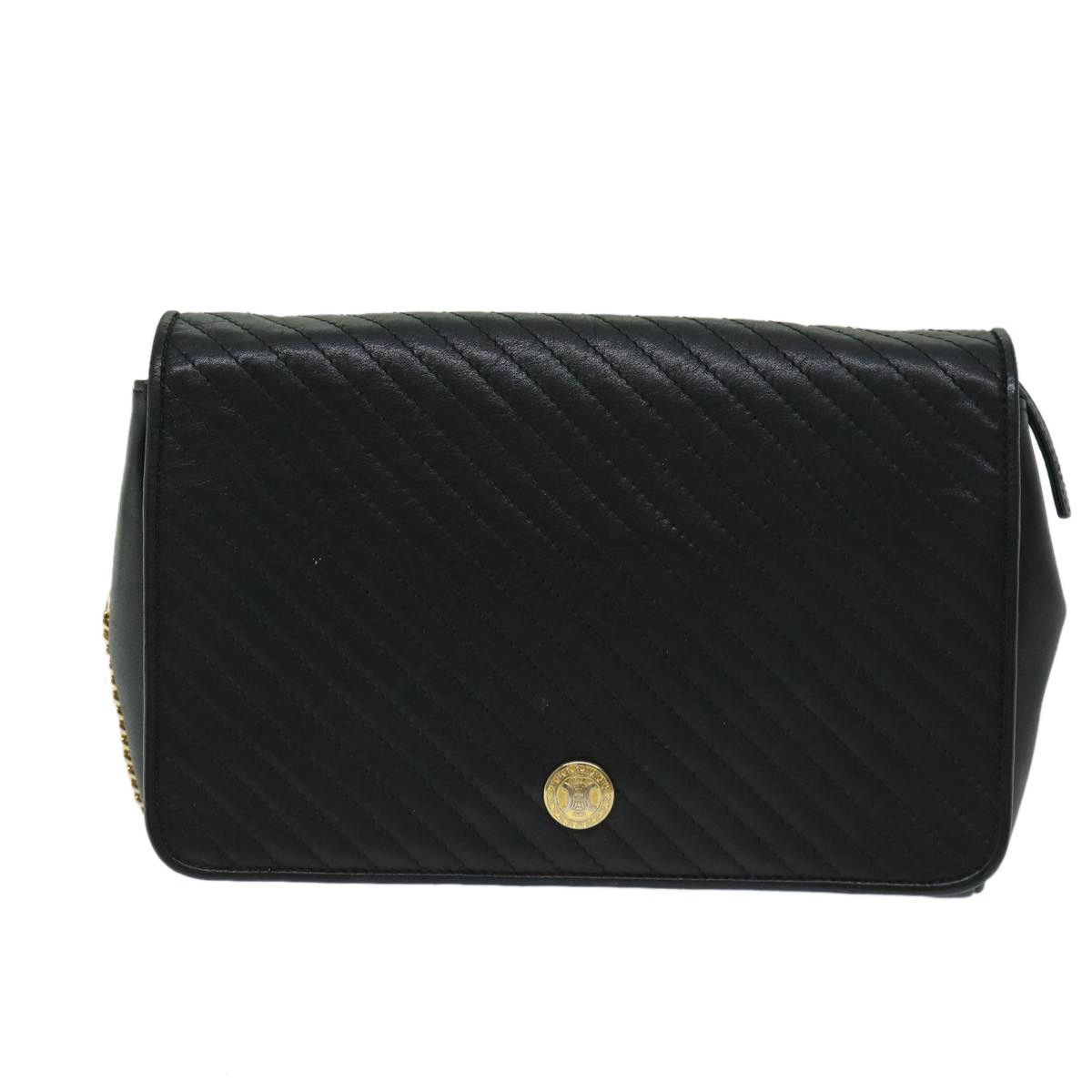Celine CELINE Chain Shoulder Bag Leather Black Size ONE SIZE - 2 Thumbnail