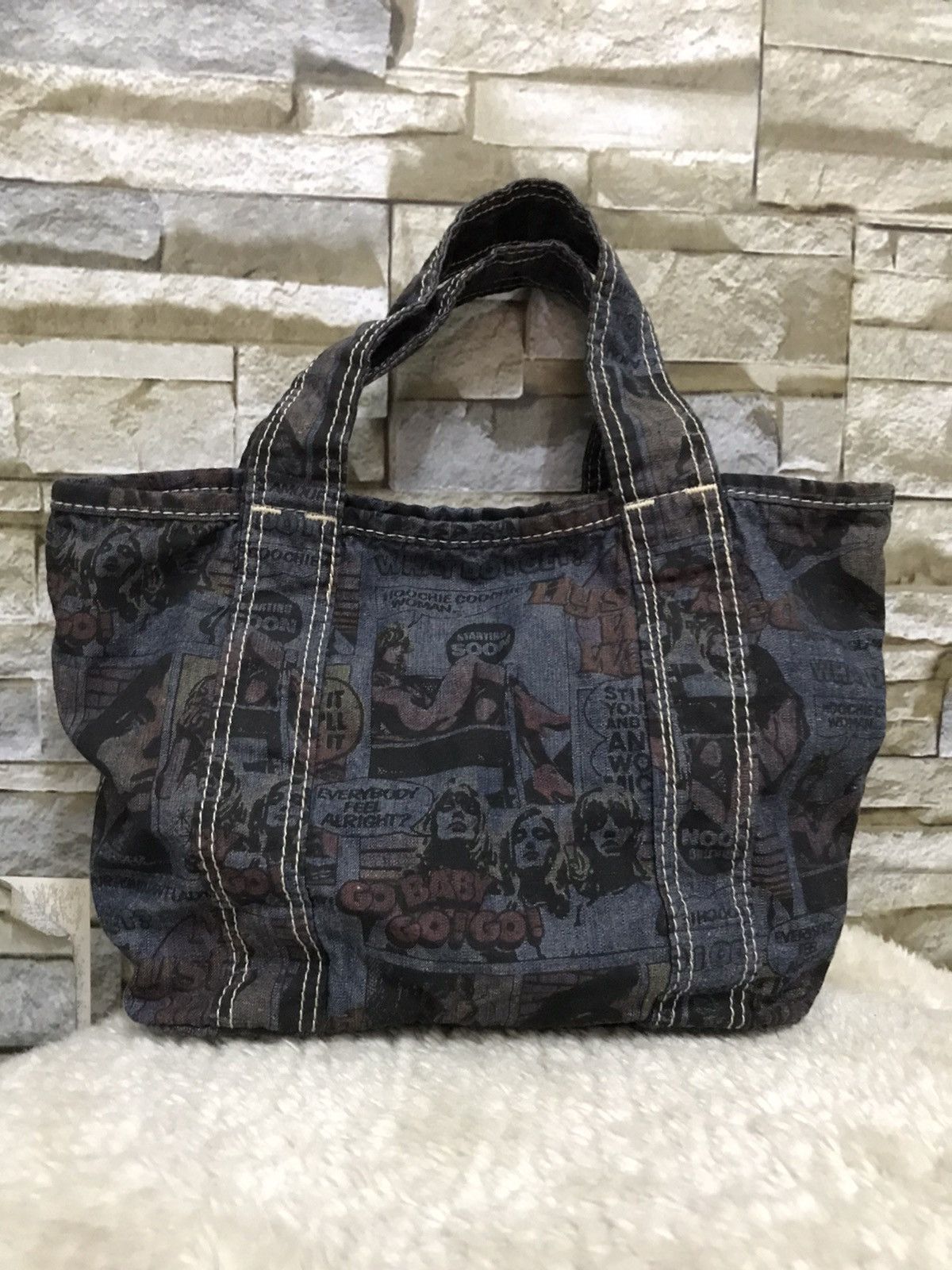 Hysteric Glamour RARE Vintage Hysteric Glamour denim Mini Tote Bag Size ONE SIZE - 5 Thumbnail