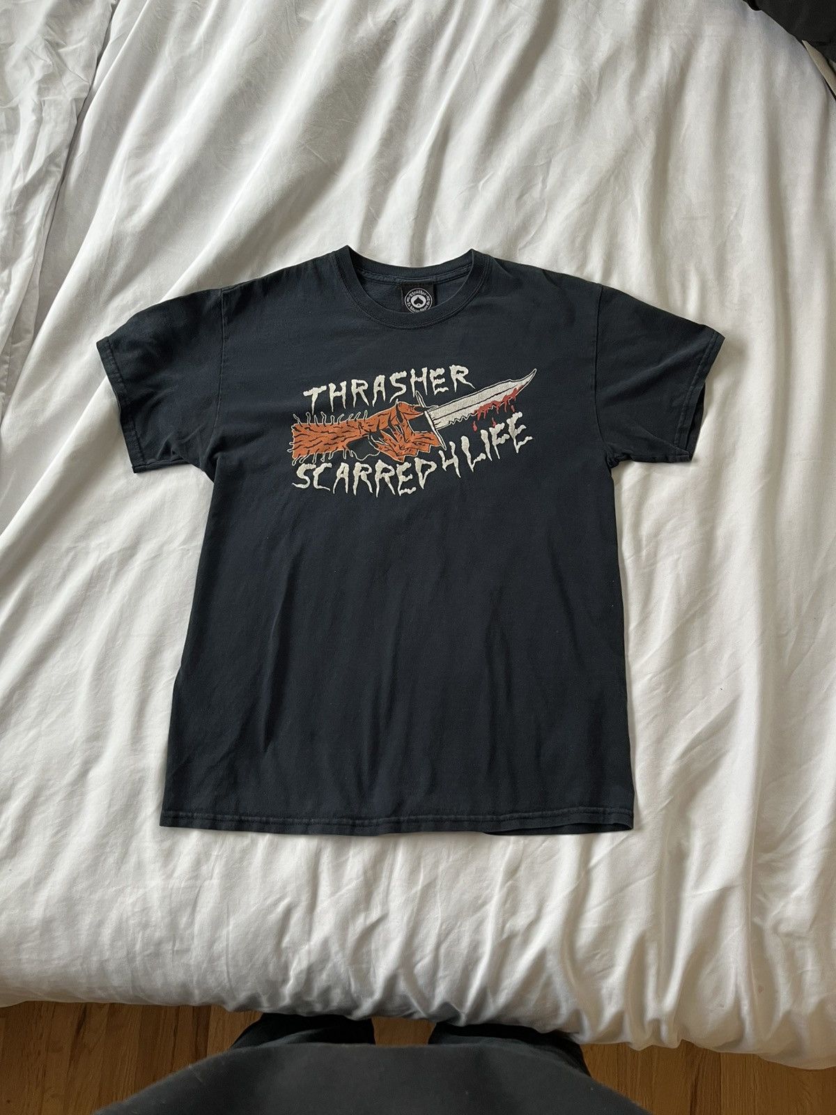 Thrasher Vintage 2000s Thrasher Scarred 4 Life Tee Size US M / EU 48-50 / 2 - 1 Thumbnail