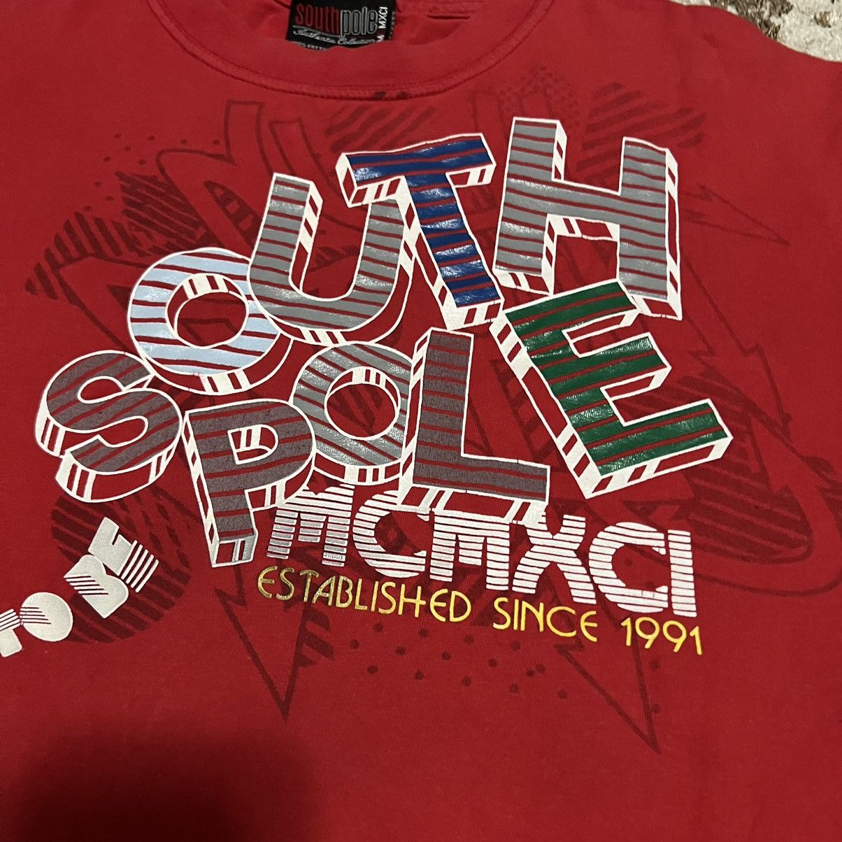 Vintage Vintage Southpole City Graffiti Shirt Size XL Red Hip Hop Size US XL / EU 56 / 4 - 2 Preview