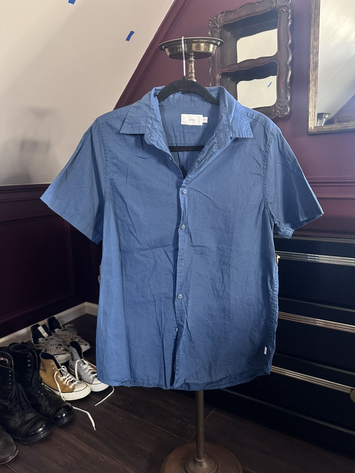Onia ONIA blue short sleeve button up shirt Medium Size US M / EU 48-50 / 2 - 1 Thumbnail