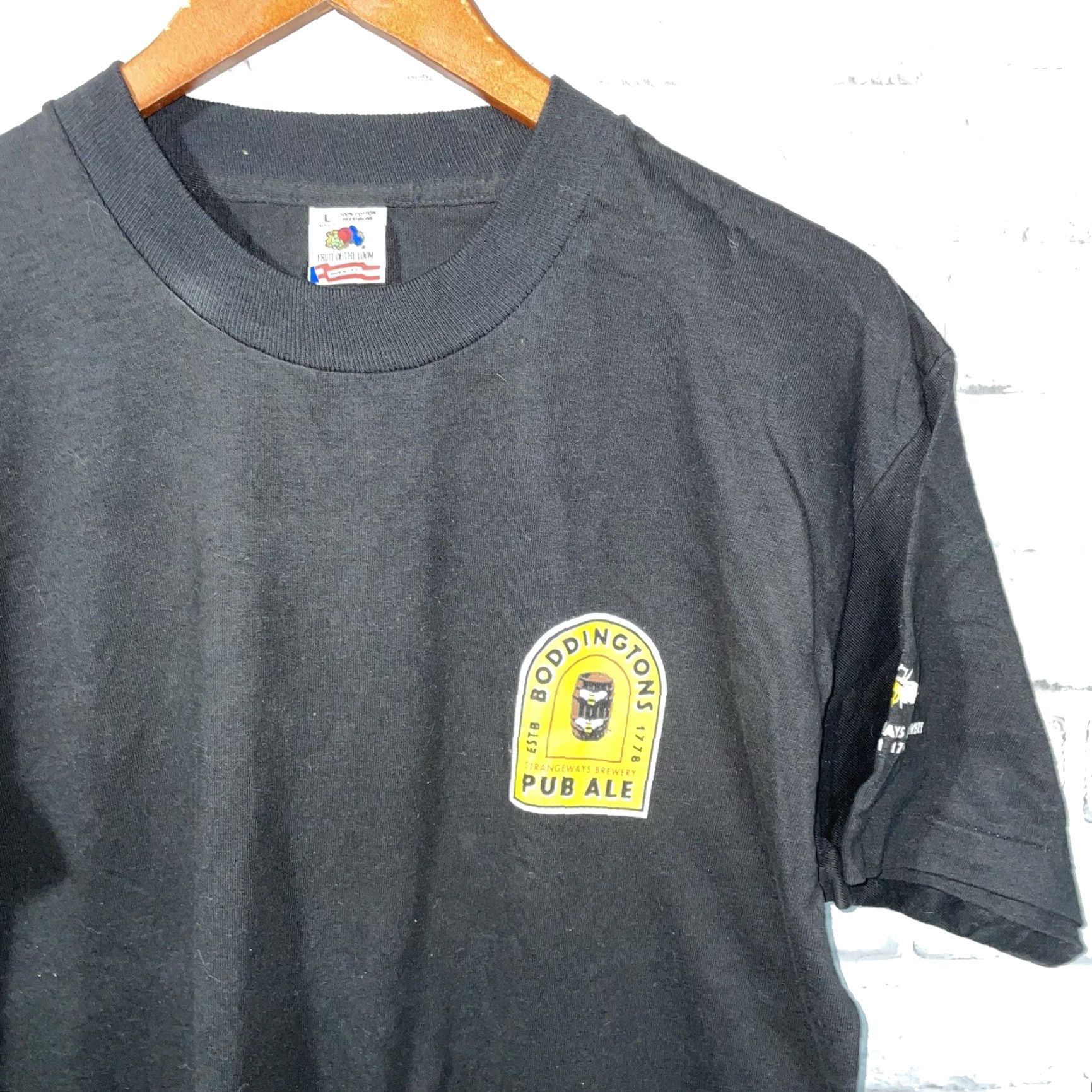 Fruit Of The Loom VINTAGE Fruit of the Loom T-Shirt STITCH USA Black Graphic Tee Mens L Adult Large Cotton Single Stitch Size US L / EU 52-54 / 3 - 2 Thumbnail