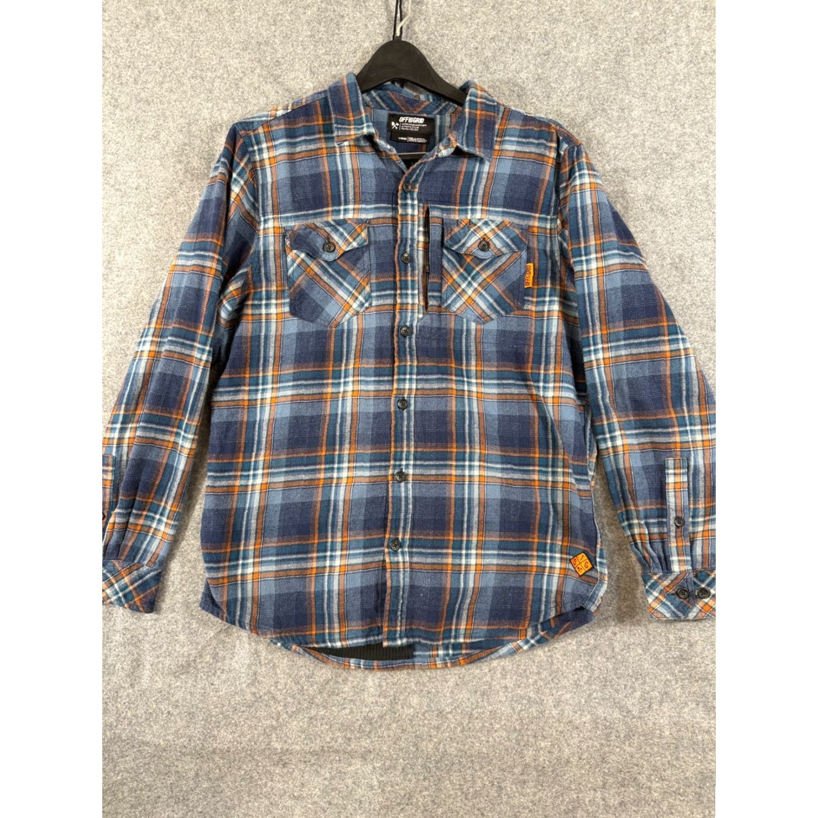Vintage Off The Grid Shirt Mens L Blue Plaid Destroyer Flannel Button-Up Outdoor Adventure Pockets Shirt Mens L Blue Plaid Destroyer Flannel Button-Up Size US L / EU 52-54 / 3 - 3 Thumbnail