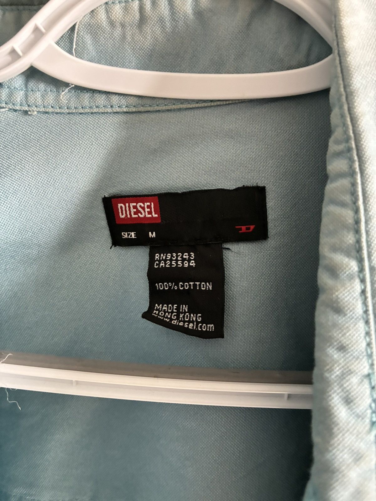 Diesel men’s light blue medium diesel pearl button up long Sleeve. Size US M / EU 48-50 / 2 - 2 Thumbnail
