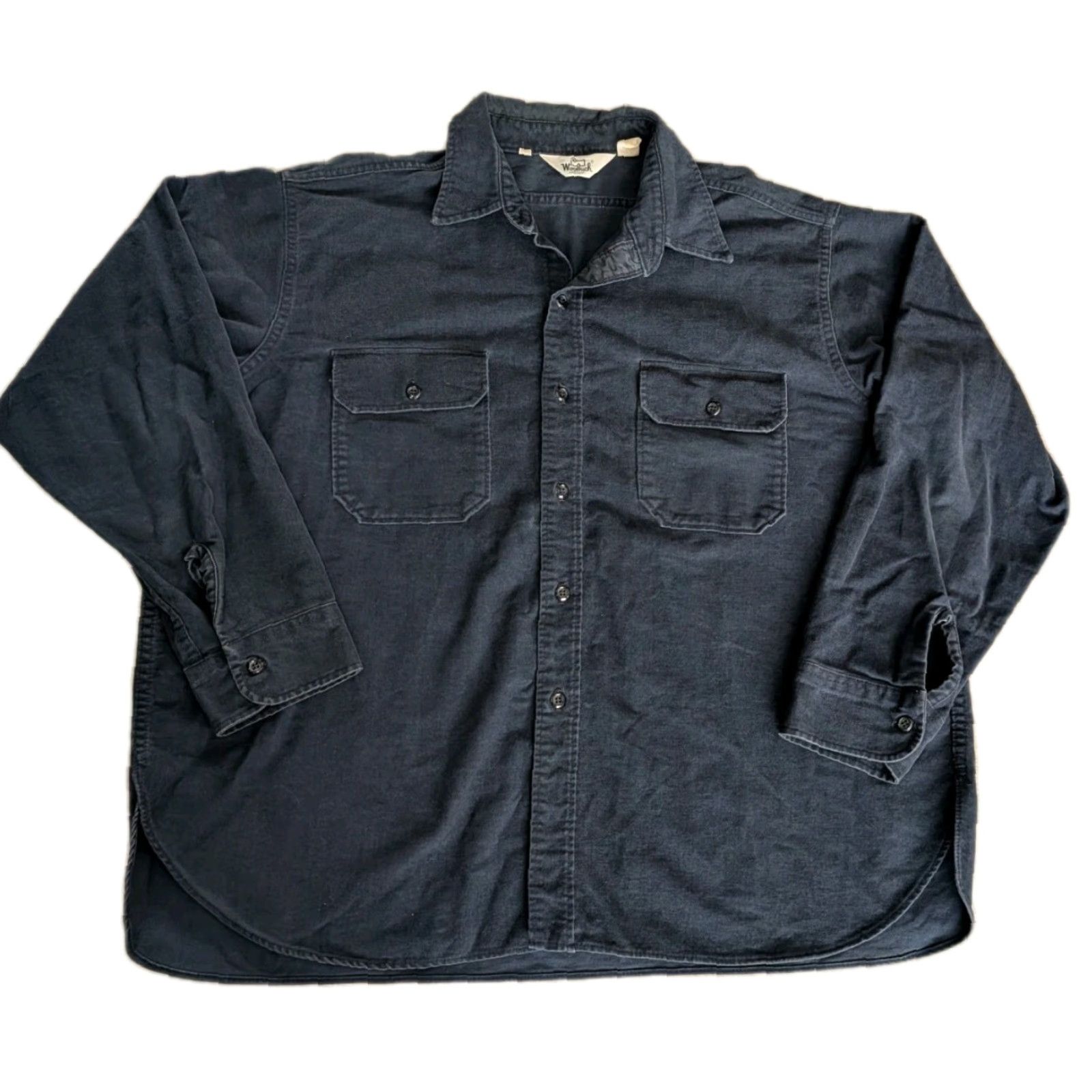 Vintage VINTAGE Woolrich Shirt Mens 3XL Blue Chamois Flannel White Label 70s USA Made Size US XXL / EU 58 / 5 - 2 Thumbnail