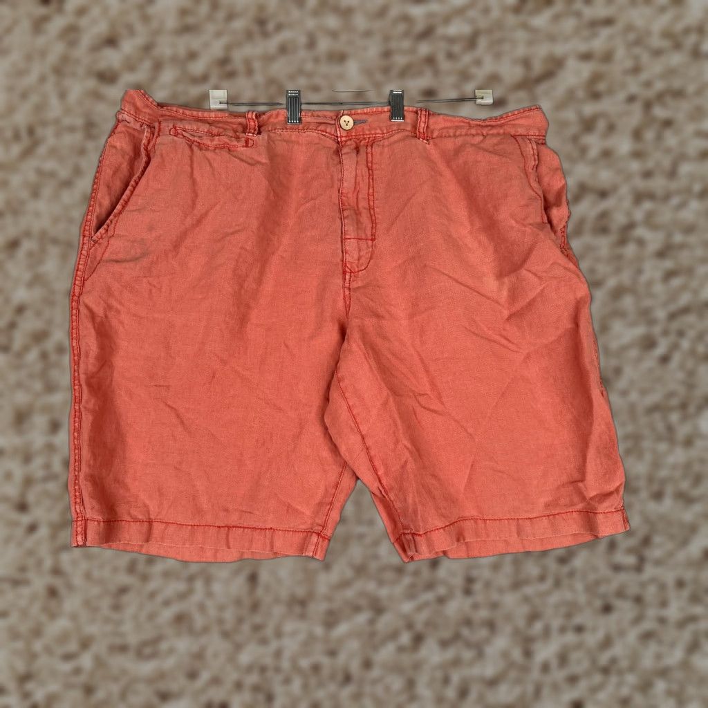 Tommy Bahama Tommy Bahama Shorts Mens 42 Relaxed Chino Flat Front Linen 11" Casual Beach Orange - Mens, 42, Linen, Flat Front, Pockets, Zip Fly Size US 42 / EU 58 - 1 Thumbnail