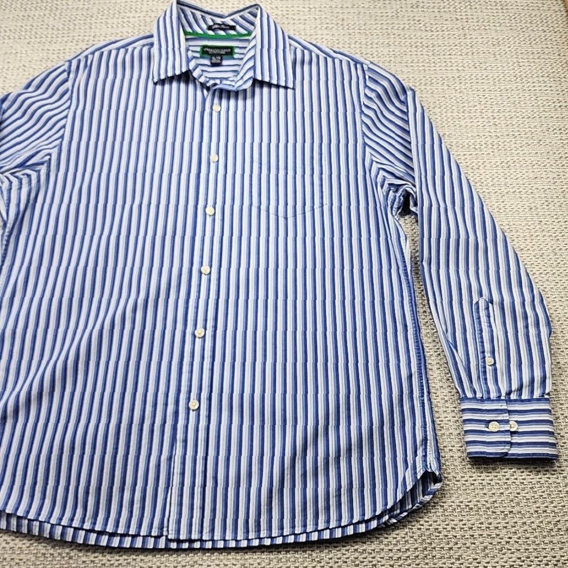 American Eagle Outfitters AEO Blue Issue Button Up Shirt Mens XL Long Sleeve Striped Casual Button-Up Size US XL / EU 56 / 4 - 2 Thumbnail