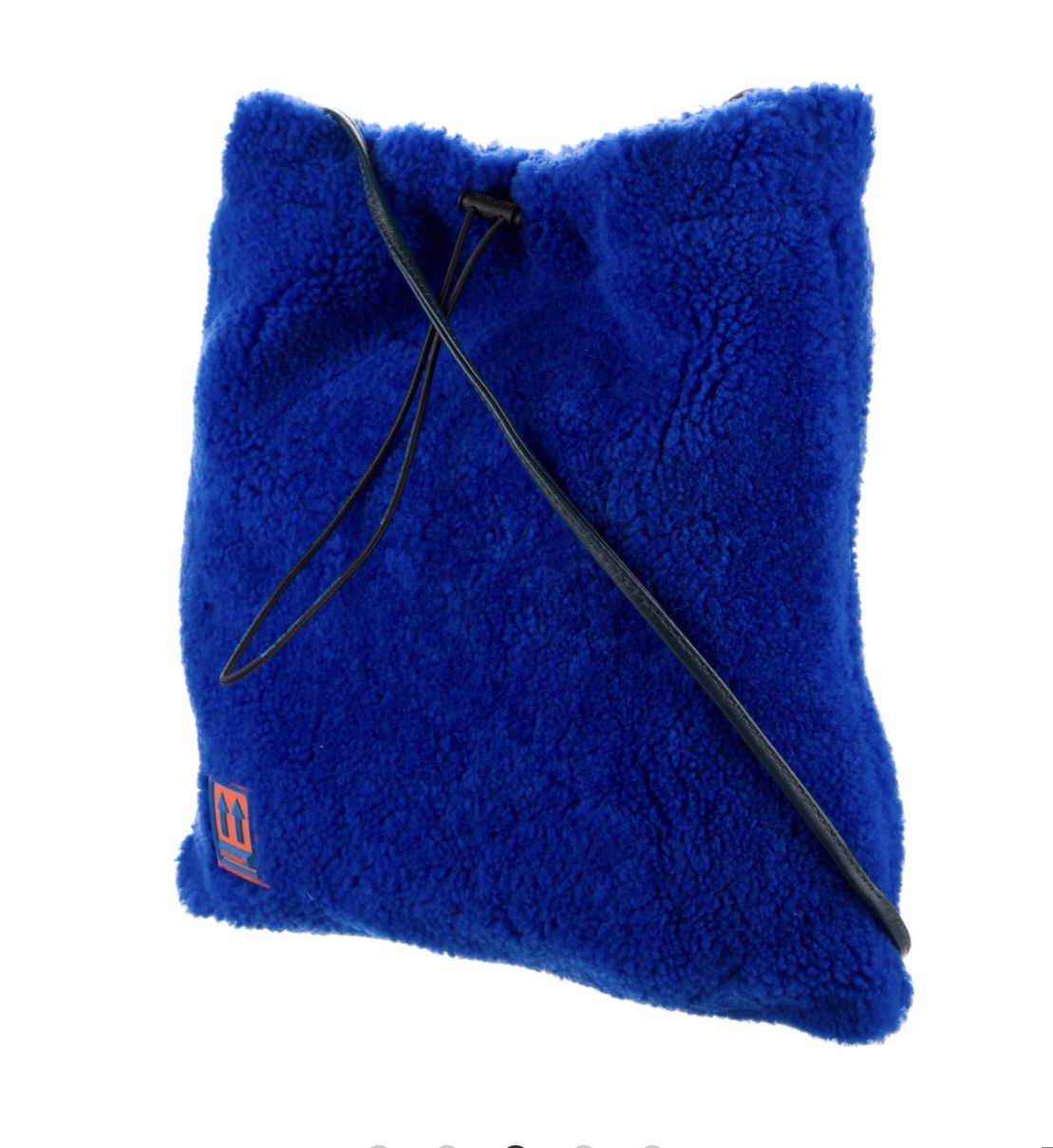 Virgil Abloh Off-White blue shearling drawstring bag Size ONE SIZE - 2 Thumbnail
