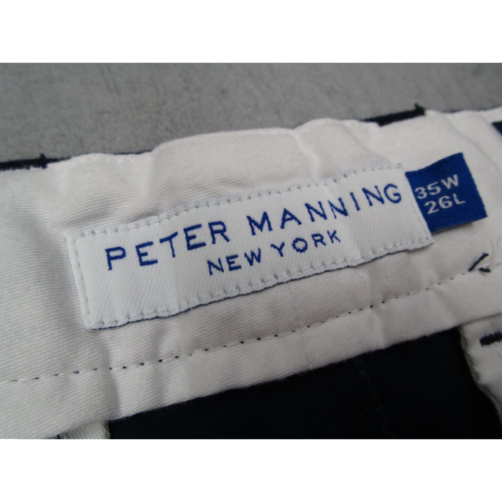 Vintage Peter Manning Pants Mens 35 Blue Standard Lightweight Stretch Chino Size US 35 - 3 Thumbnail