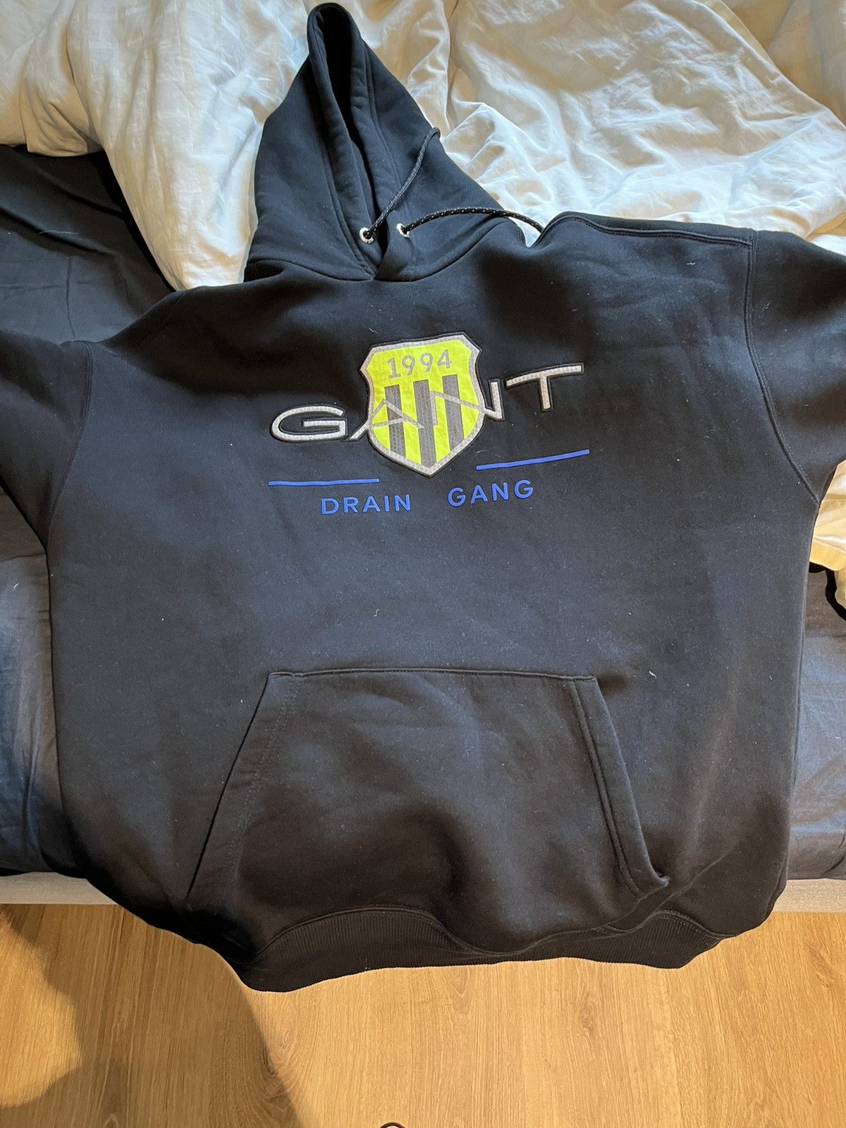 image of Bladee X Gant Hoodie in Black, Men's (Size Small)