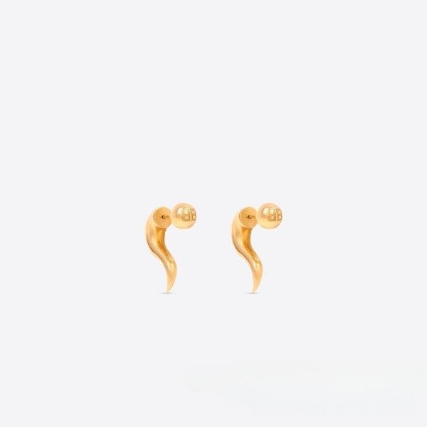 Balenciaga o1bcso1str0225 Size: OS / Force Horn Earrings in Gold Size ONE SIZE - 1 Thumbnail