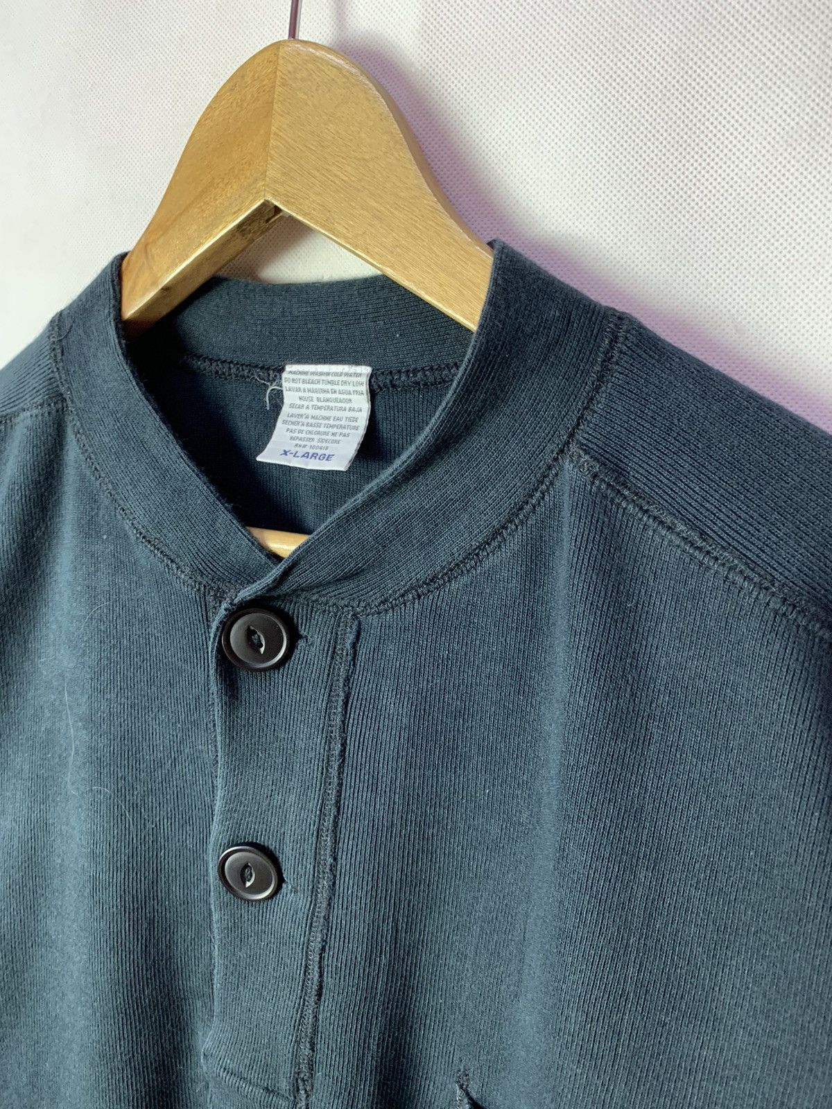 Vintage 🔥 Vintage 90s Cats Eye Button Longsleeves Pocket Tee Size US L / EU 52-54 / 3 - 3 Thumbnail