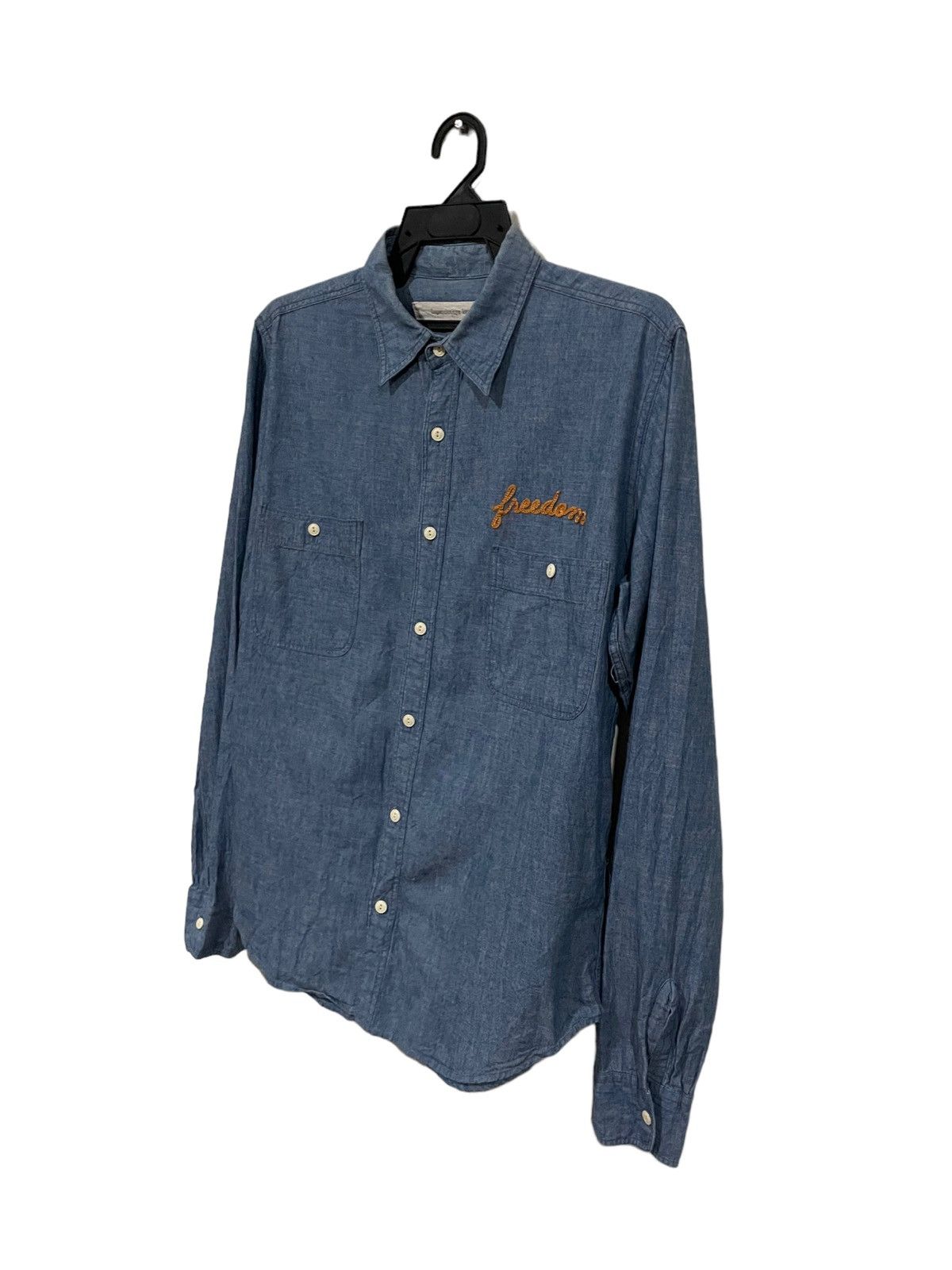 Hiroshi Fujiwara Inpatchys Kerri Japanese Brand Chambray Shirt Size US M / EU 48-50 / 2 - 2 Thumbnail